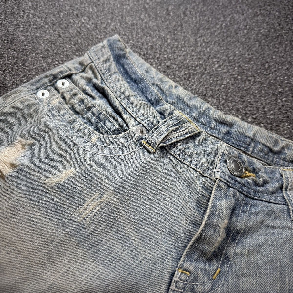 Hysteric Glamour Japanese Avant Garde Riche Glamour Wideleg Distressed Jeans Size 30" / US 8 / IT 44 - 12 Thumbnail