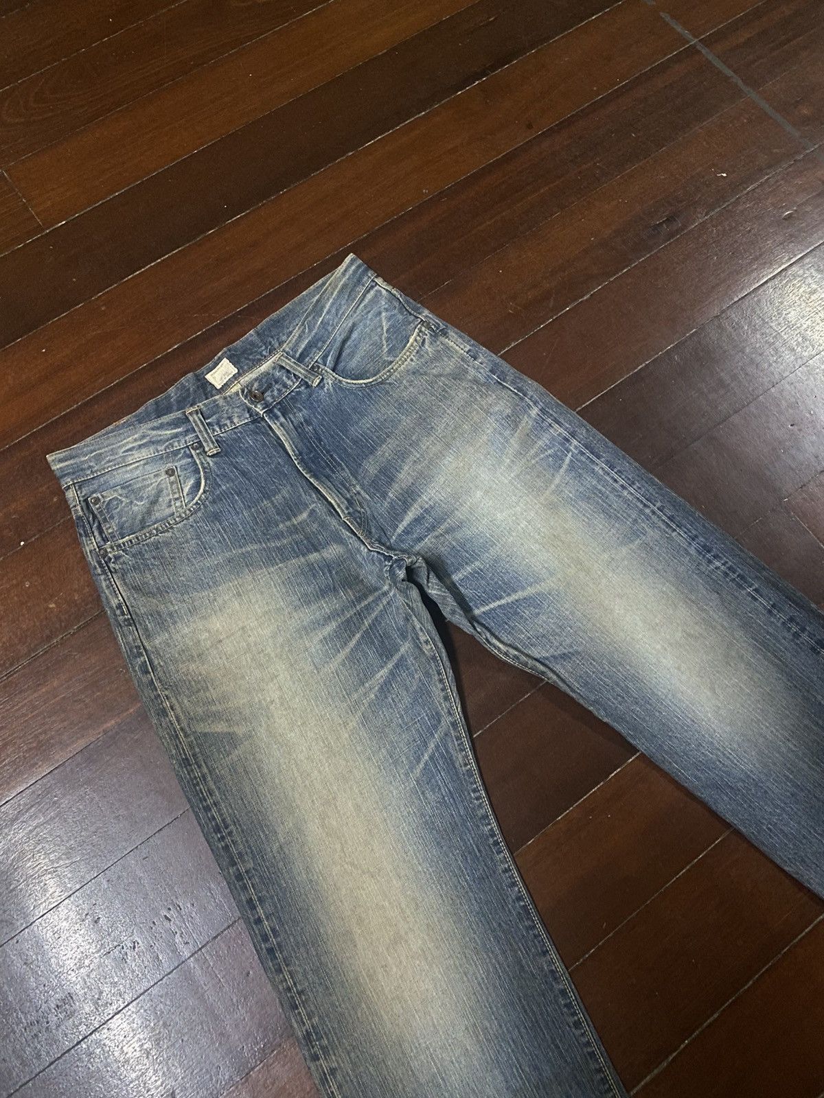 Edwin VINTAGE EDWIN 505z BAGGY SELVEDGE DENIM JEANS slubby faded Size US 37 - 7 Thumbnail