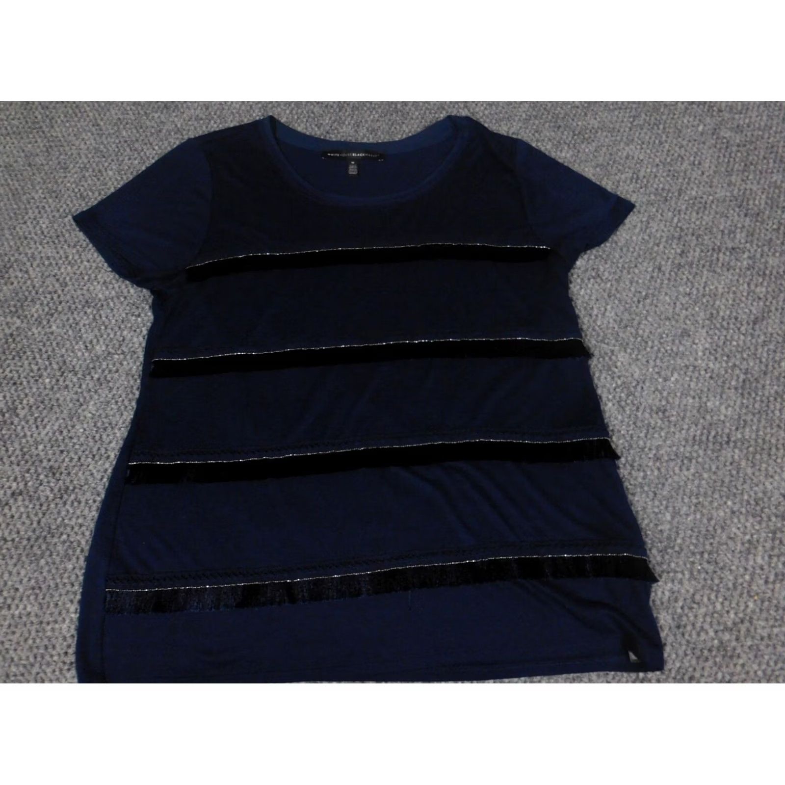 White House Black Market White House Black market Womens Blouse Medium blue stretch pullover Size M / US 6-8 / IT 42-44 - 3 Thumbnail