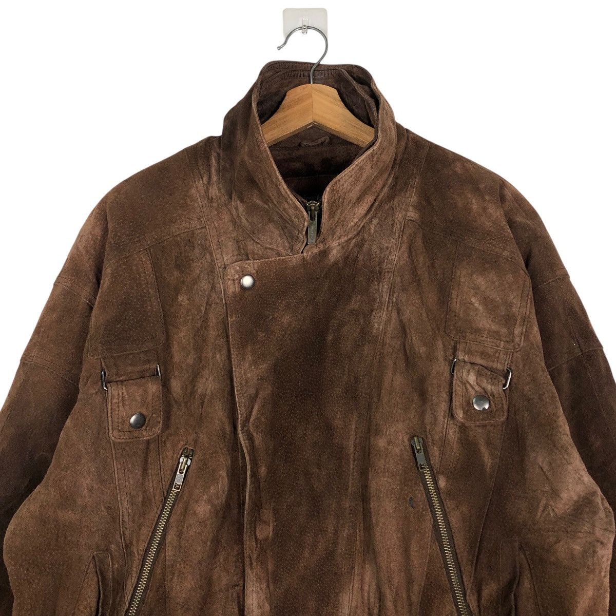 Issey Miyake 🔥Vintage Genuine Leather Jacket Biker Wilsons Leather Size US L / EU 52-54 / 3 - 3 Thumbnail