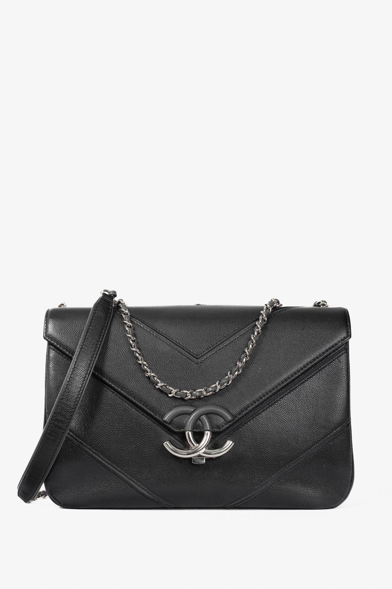 Chanel Chanel SS17 Black Caviar Large Chevron Flap Bag Size ONE SIZE - 1 Thumbnail