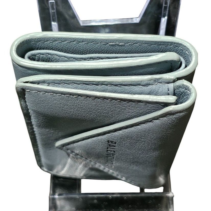 Balenciaga Balenciaga Papier Compact Wallet Blue Leather Size ONE SIZE - 4 Thumbnail