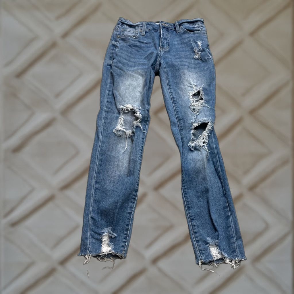 Denime Hammer Jeans Jeans Junior 3 Distressed Ripped Denim Medium Wash 25x25 Skinny Teens Size 42" / US 20 - 1 Thumbnail