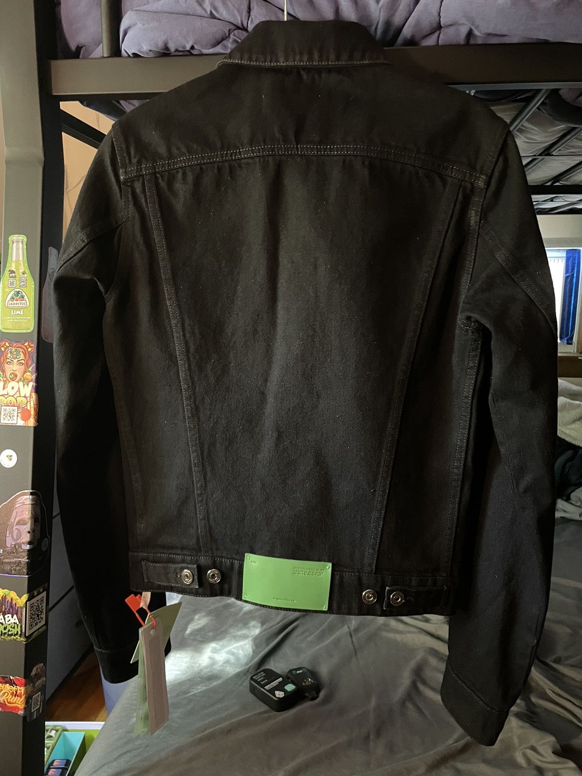 Off-White Off-White Varsity Patch Logo Black Denim Jean Jacket Size US S / EU 44-46 / 1 - 7 Thumbnail
