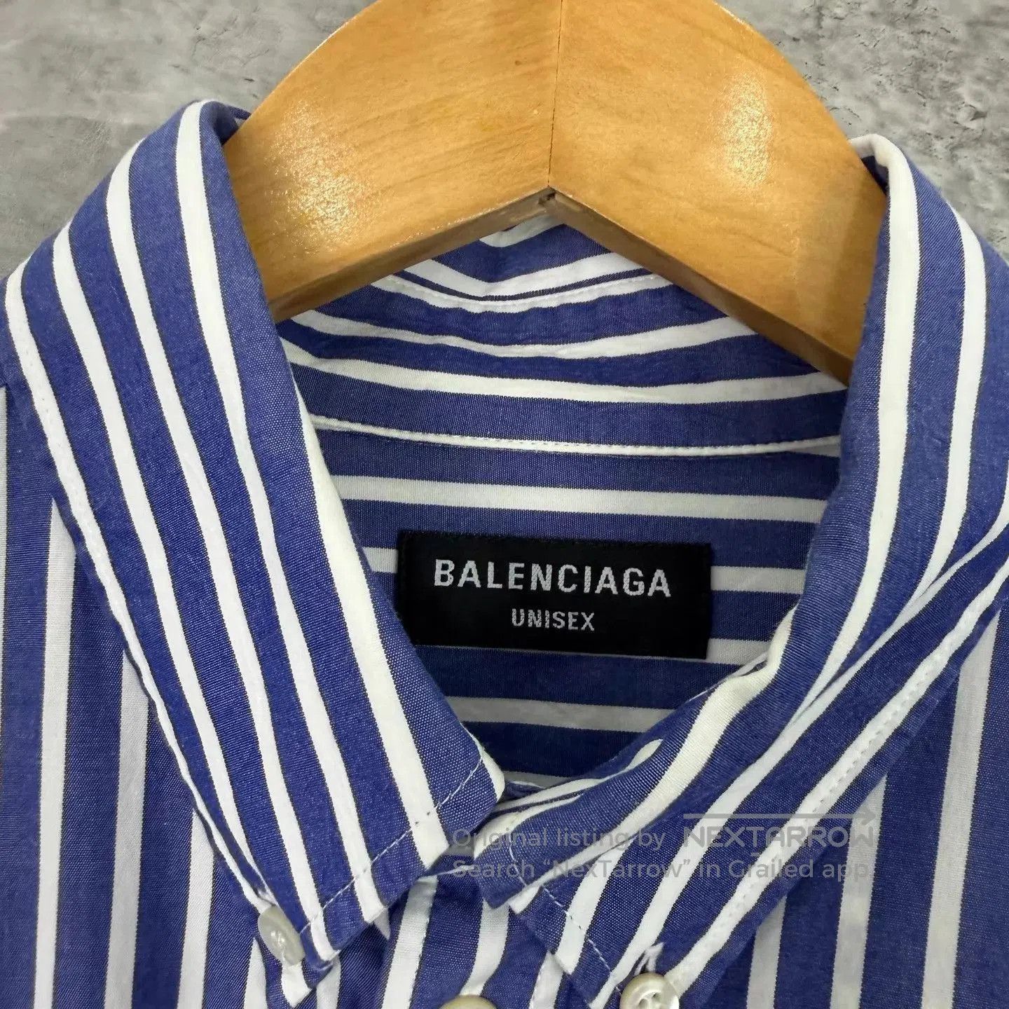 Balenciaga Blue Striped Short Sleeve Button-Up Shirt XS. Size US XS / EU 42 / 0 - 5 Thumbnail