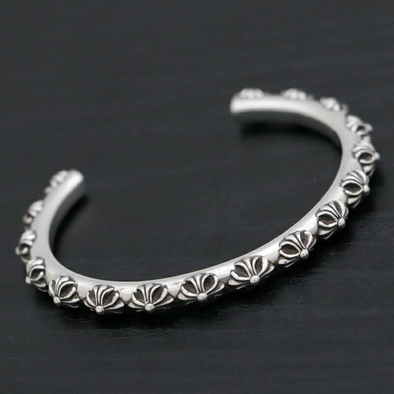 image of Chrome Hearts Cross Band Bangle in Silver, Men's
