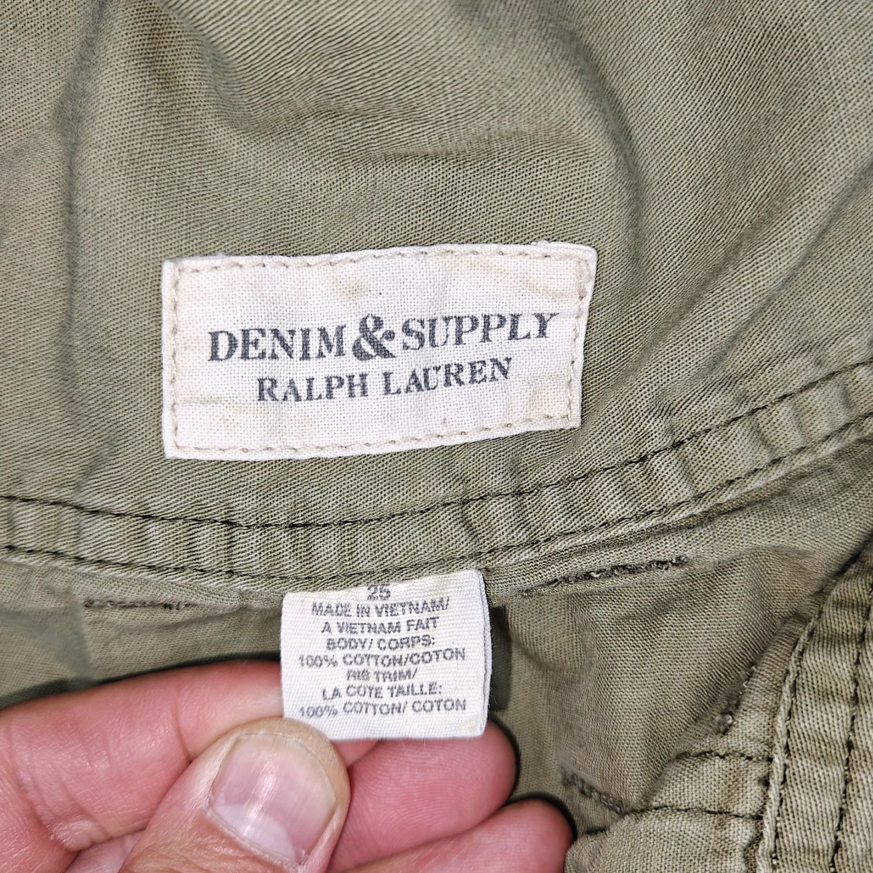 Vintage Denim & Supply Ralph Lauren Pants Womens 2S Green Cargo High Rise Cuffed Jogger Size 26" / US 2 / IT 38 - 3 Thumbnail