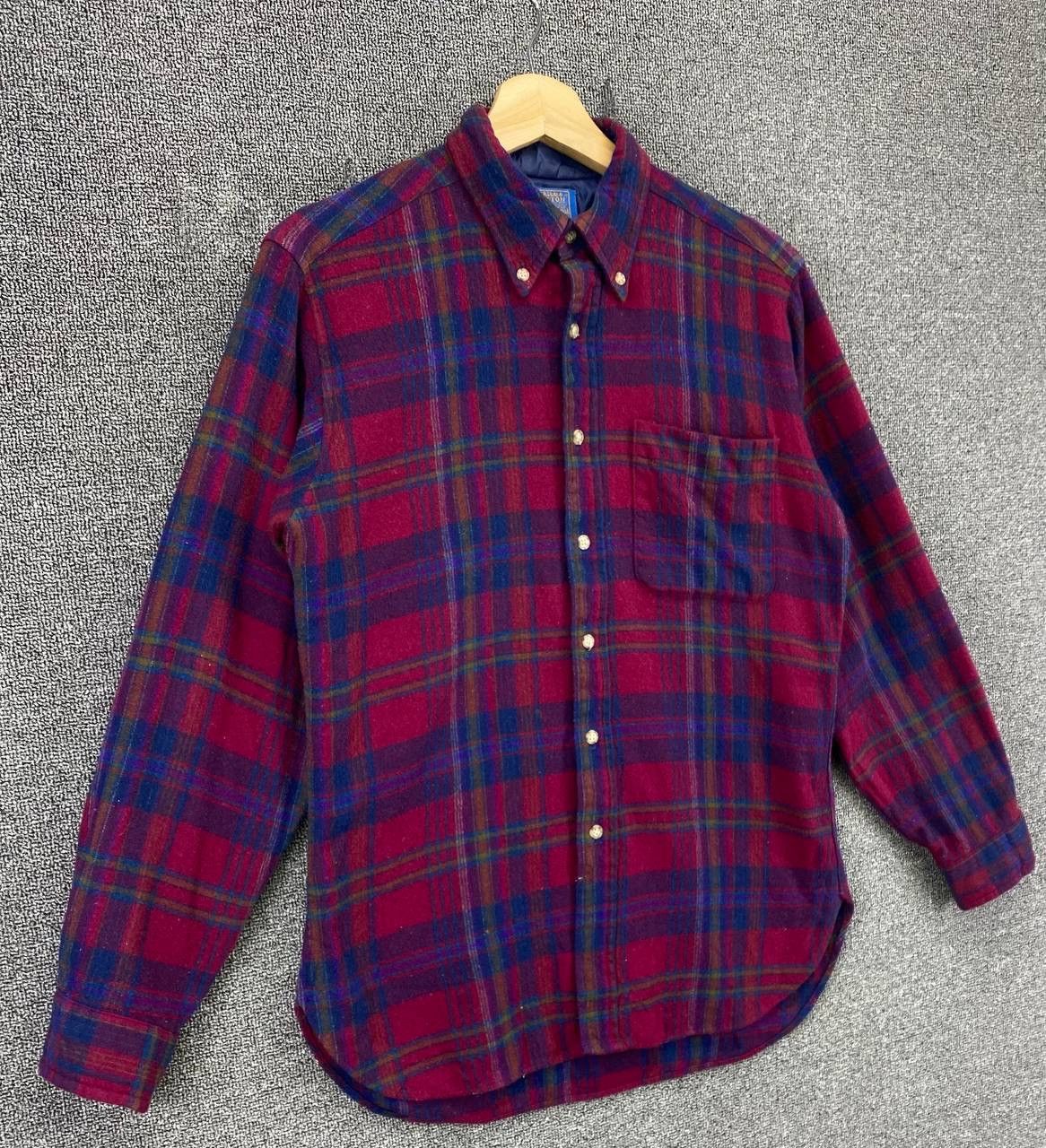 Pendleton Vintage Pendleton Wool Flannel Shadow Plaid Shirts Button Up Size M / US 6-8 / IT 42-44 - 2 Thumbnail