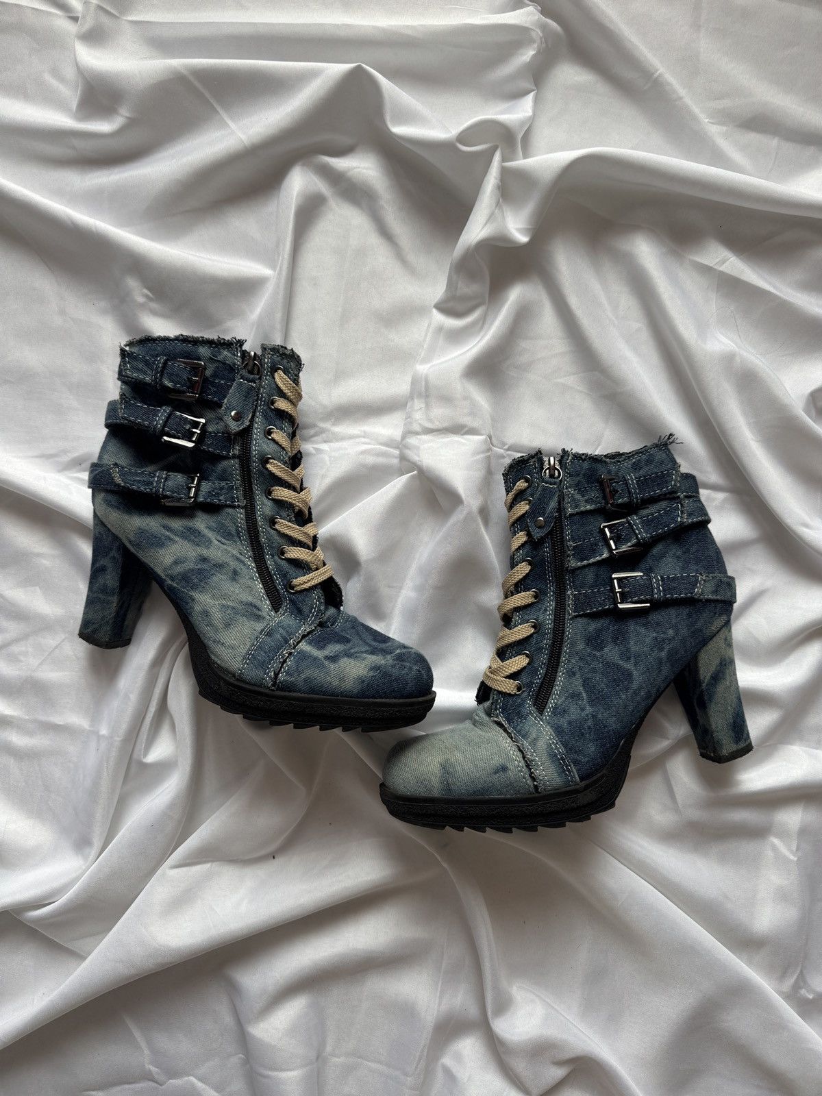If Six Was Nine Gothicana by EMP Y2K Grunge Buckle Details Heels Boots Size US 9 / IT 39 - 1 Thumbnail
