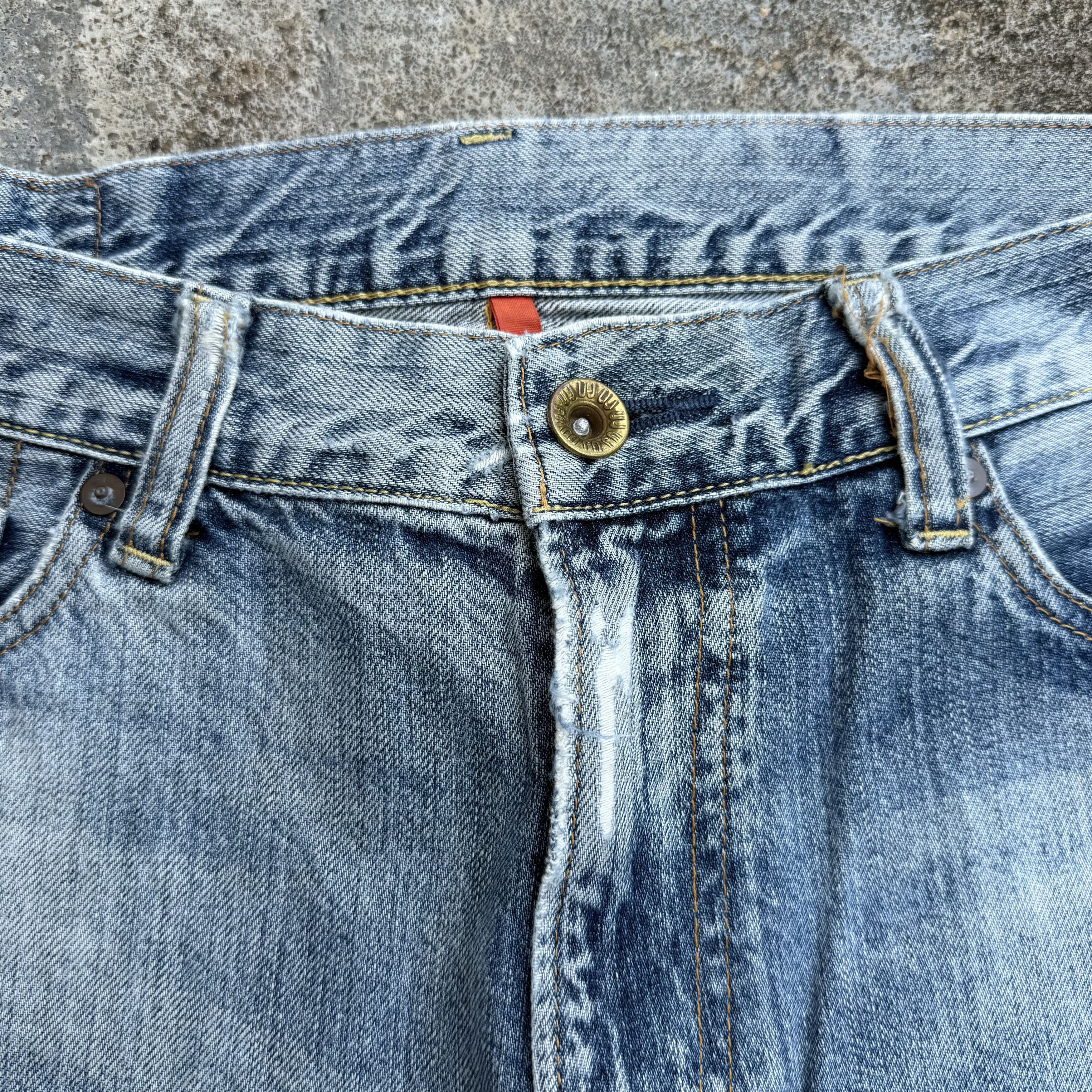 Jean Vintage Japanese faded ripped jeans denim pants Size US 34 / EU 50 - 4 Thumbnail