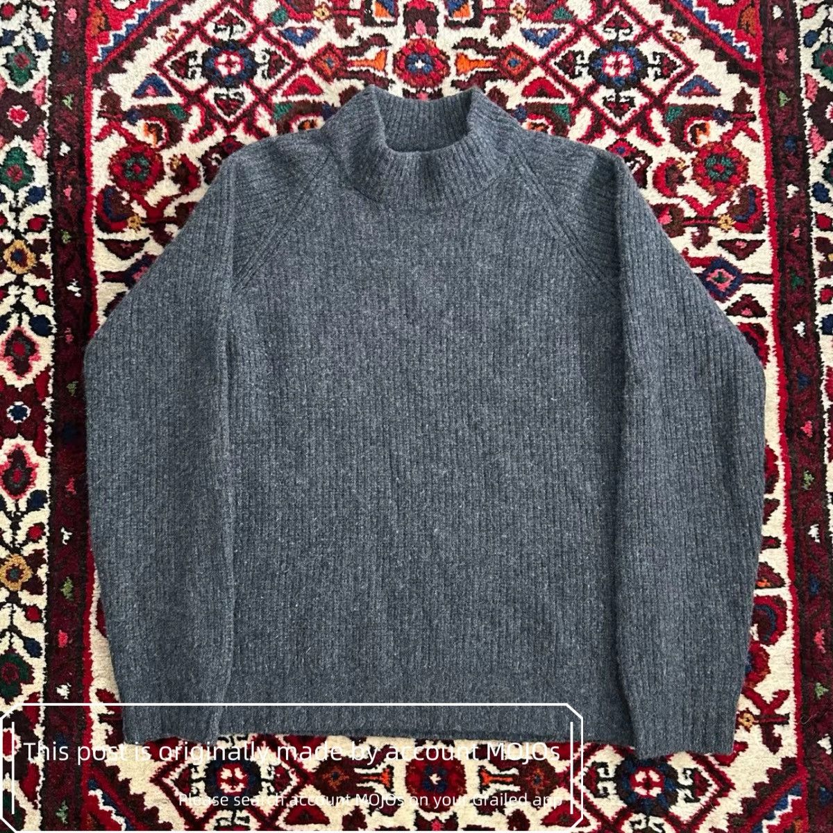 Men Visvim Anplus Wool Linen Turtleneck Knit Gray Size L display picture 1