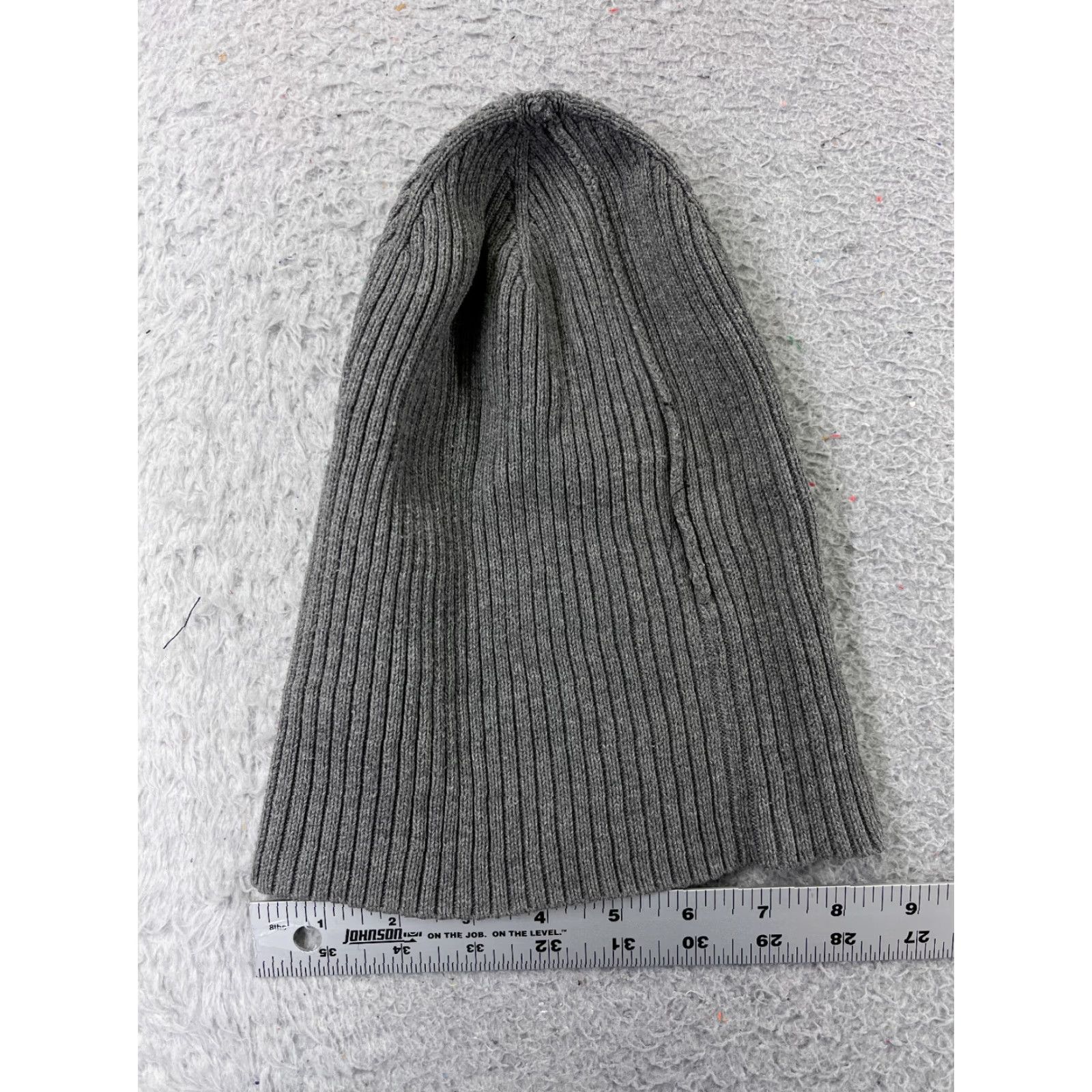 Vintage Beanie Toque Adult One Size Gray Knit Cotton Blend Winter Snow Ski Size ONE SIZE - 4 Thumbnail