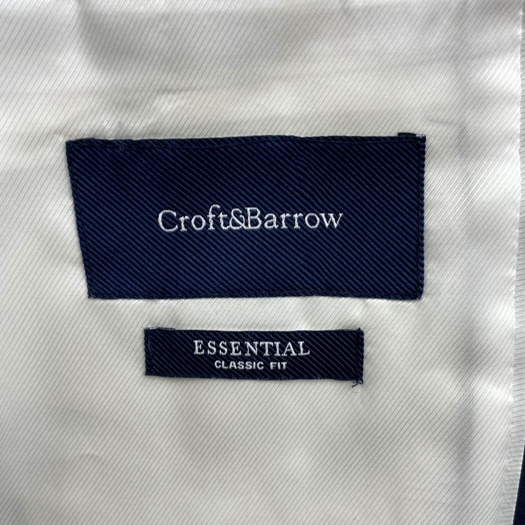 Croft & Barrow Croft & Barrow Men’s 2-Button Blazer 46R Navy Nautical Anchors 100% Cotton Size 46R - 5 Thumbnail