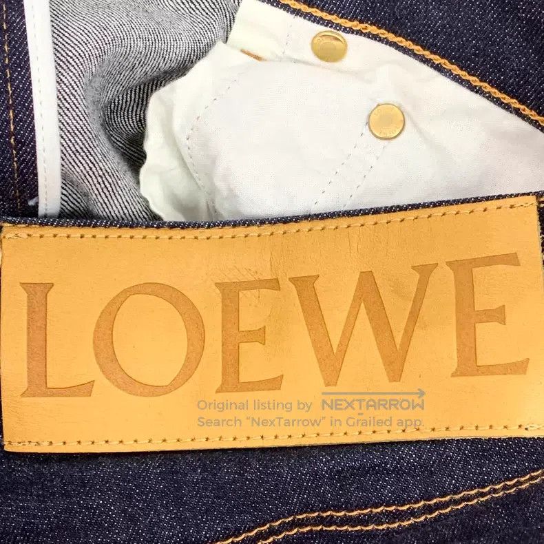 Loewe Loewe Dark Blue Logo Leather Patch Cotton Casual Denim Tro Size 25" / US 0 / IT 36 - 6 Thumbnail