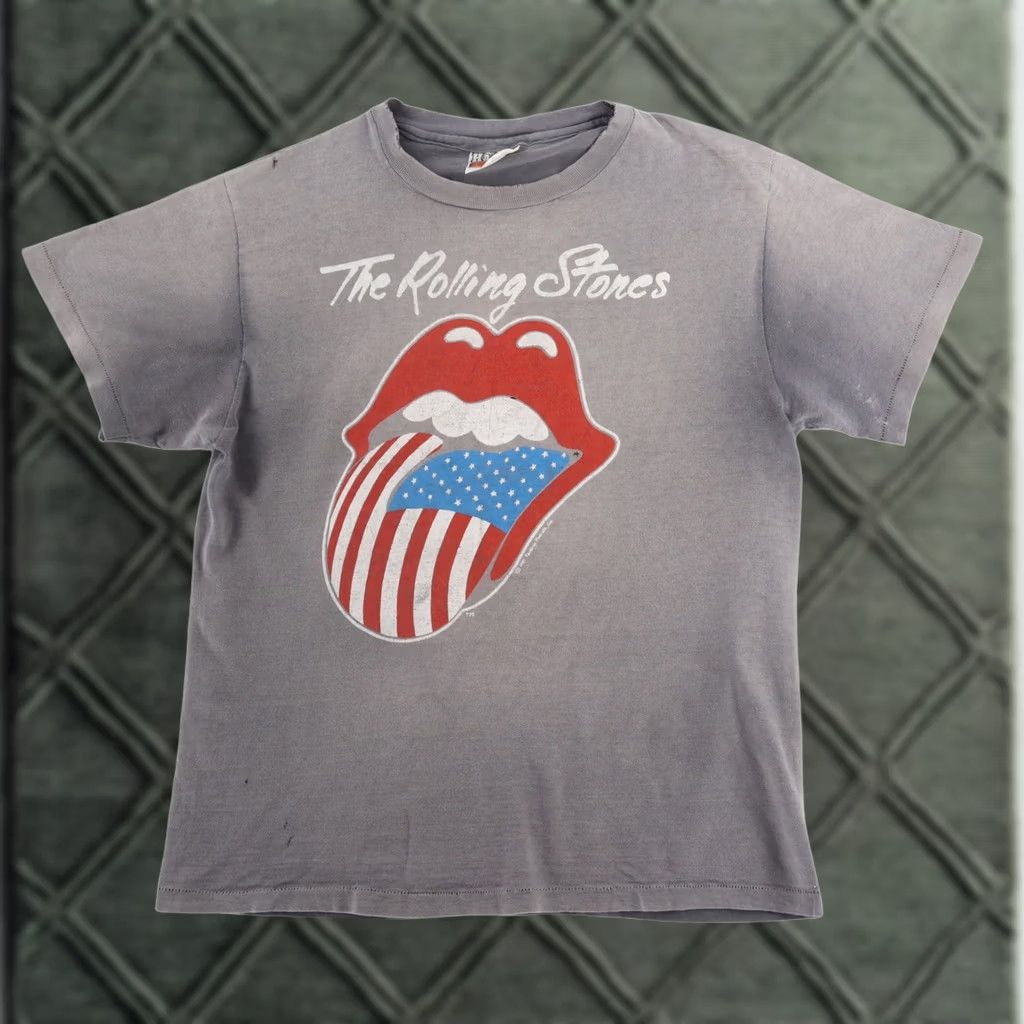 Vintage VINTAGE ROLLING STONES 1981 North American Tour Hanes Beefy T Shirt | Unisex | Gray | Large | Graphic Tee Size US L / EU 52-54 / 3 - 1 Thumbnail