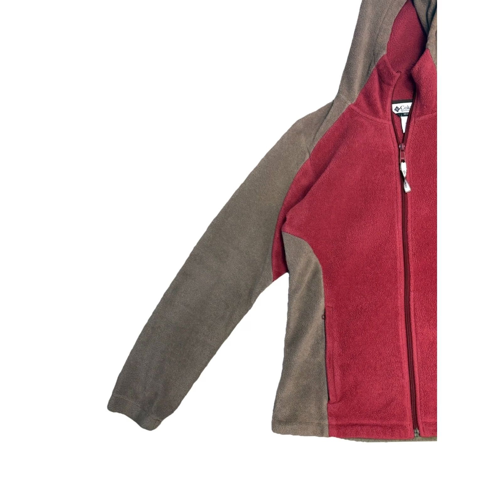 Vintage Columbia Jacket Women’s Medium Full Zip Fleece Zip Pockets Brown & Red Ladies Size M / US 6-8 / IT 42-44 - 2 Thumbnail