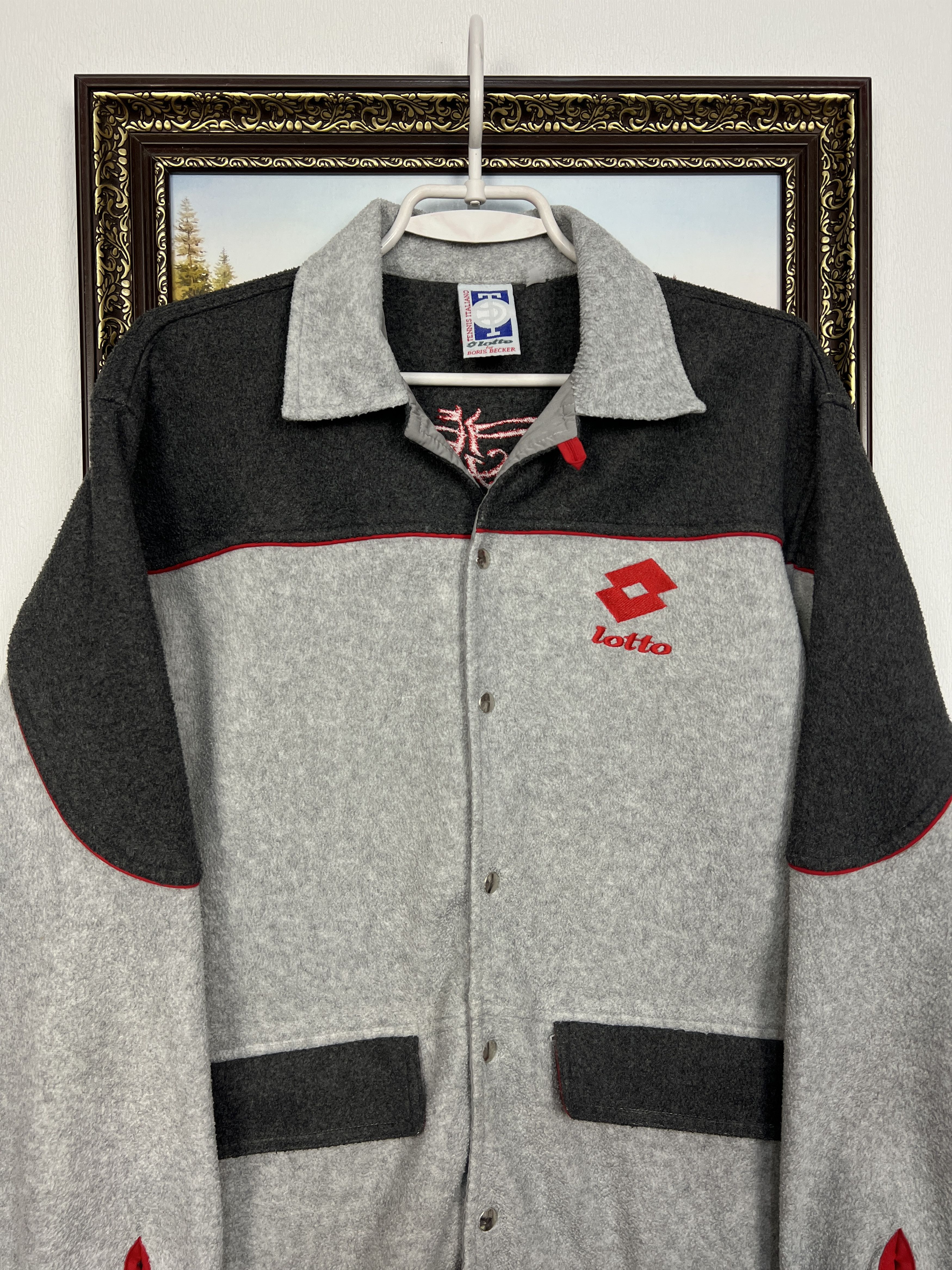 Lotto Sport Vintage Boris Becker Tennis Fleece Jacket Track Top Rare Size US M / EU 48-50 / 2 - 2 Thumbnail