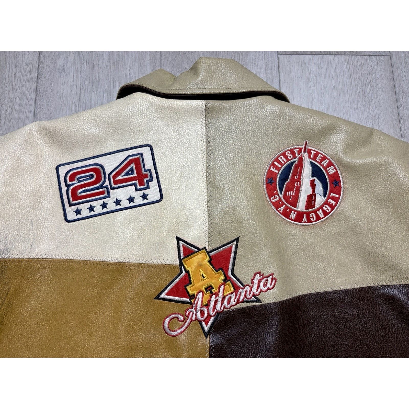 Other Raw Blue Patchwork Varsity Jacket Mens 3XL Basketball Y2K Size US XXL / EU 58 / 5 - 13 Thumbnail