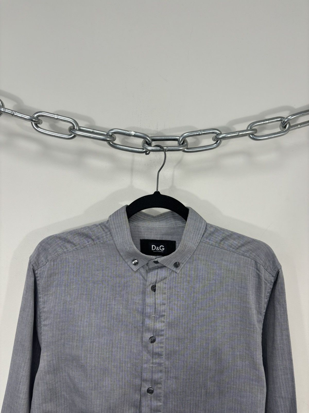 Dolce & Gabbana Dolce & Gabbana Men’s Slim Herringbone Button Down Shirt Size US M / EU 48-50 / 2 - 5 Thumbnail