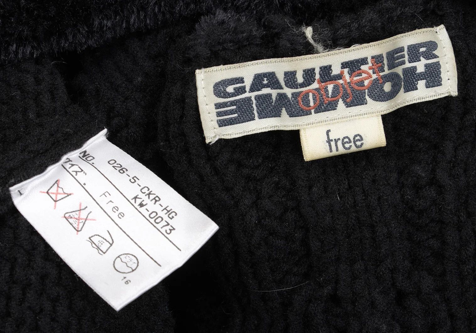 Jean Paul Gaultier Wool Blend Cable Knit Sweater in Black, Size F Size US M / EU 48-50 / 2 - 14 Thumbnail
