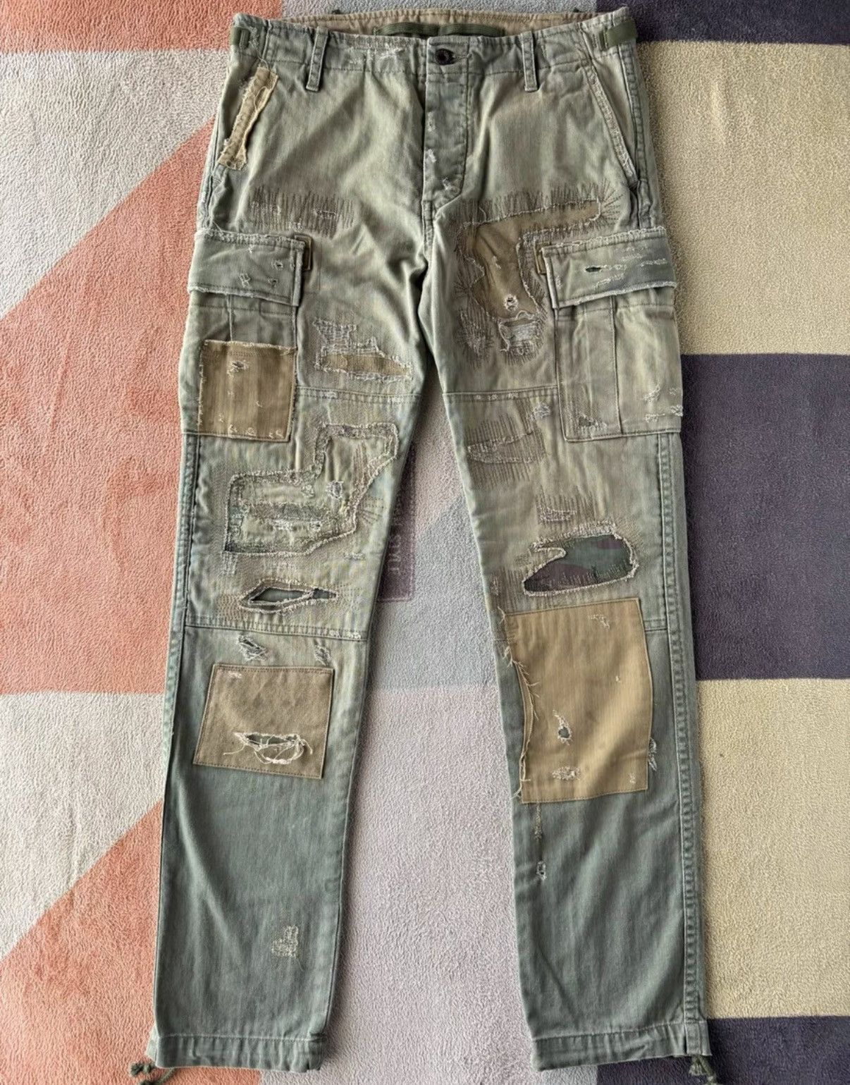 Denim & Supply Ralph Lauren Ralph Lauren Denim Supply Patch Distressed Cargo Pants K22 Size 26" / US 2 / IT 38 - 1 Thumbnail