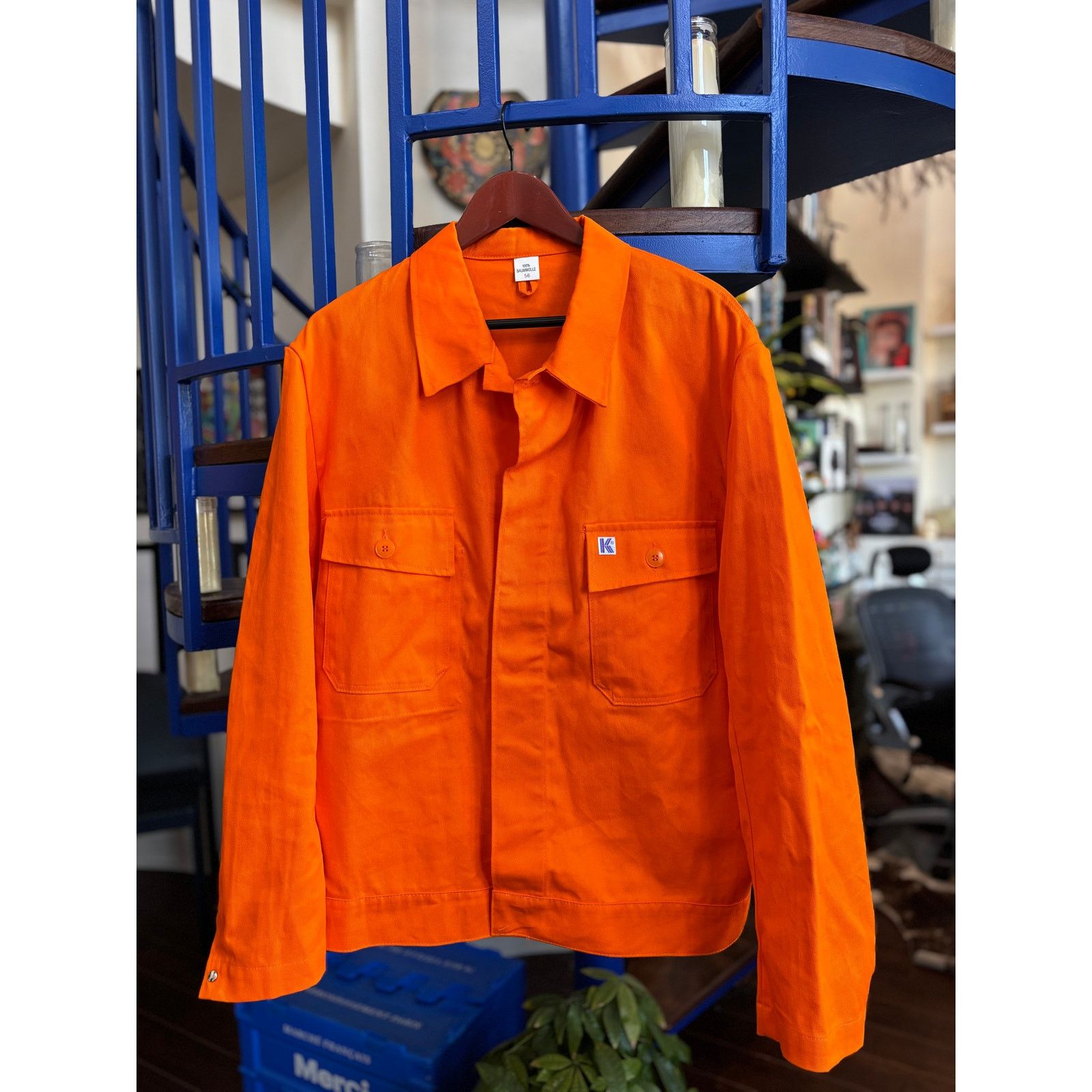 Vintage French Orange Sanforized Work Jacket – Men’s L