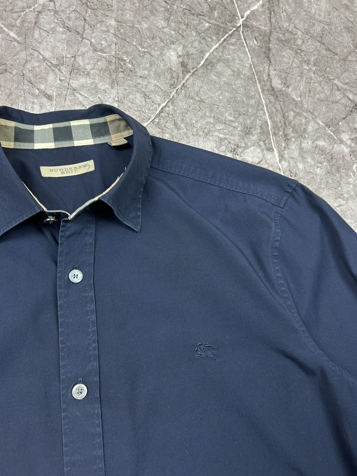 Burberry Burberry Brit Button Up Dark Blue Long Sleeve Nova Check Size US M / EU 48-50 / 2 - 11 Thumbnail