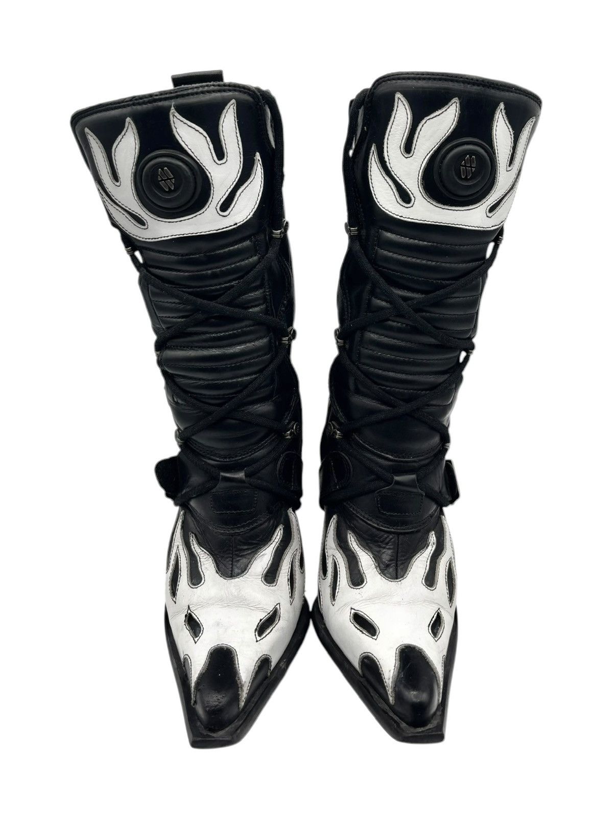 New Rock Vintage New Rock white flame biker heels Size 36 Size US 6 / IT 36 - 2 Thumbnail