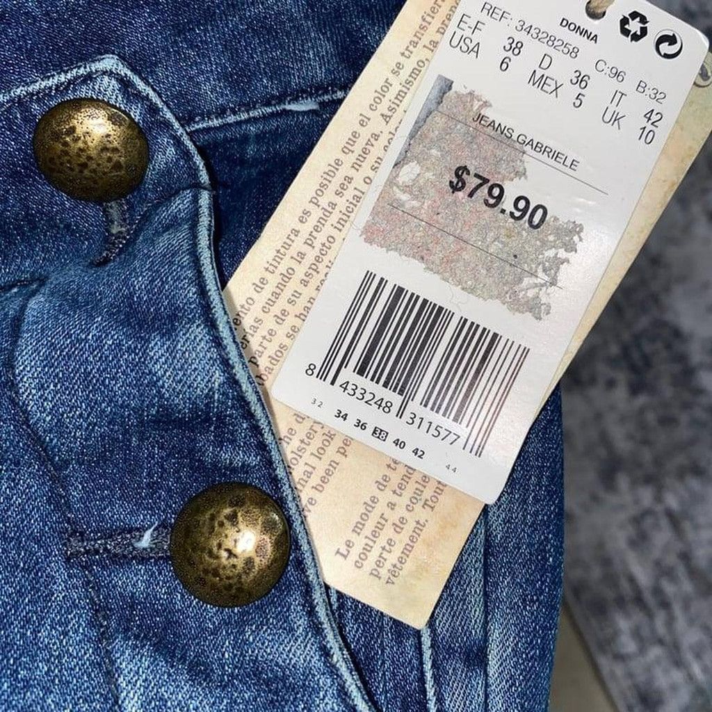 Mango MNG Women's Flare Jeans with Button Detail Size 6 Size 28" / US 6 / IT 42 - 5 Thumbnail