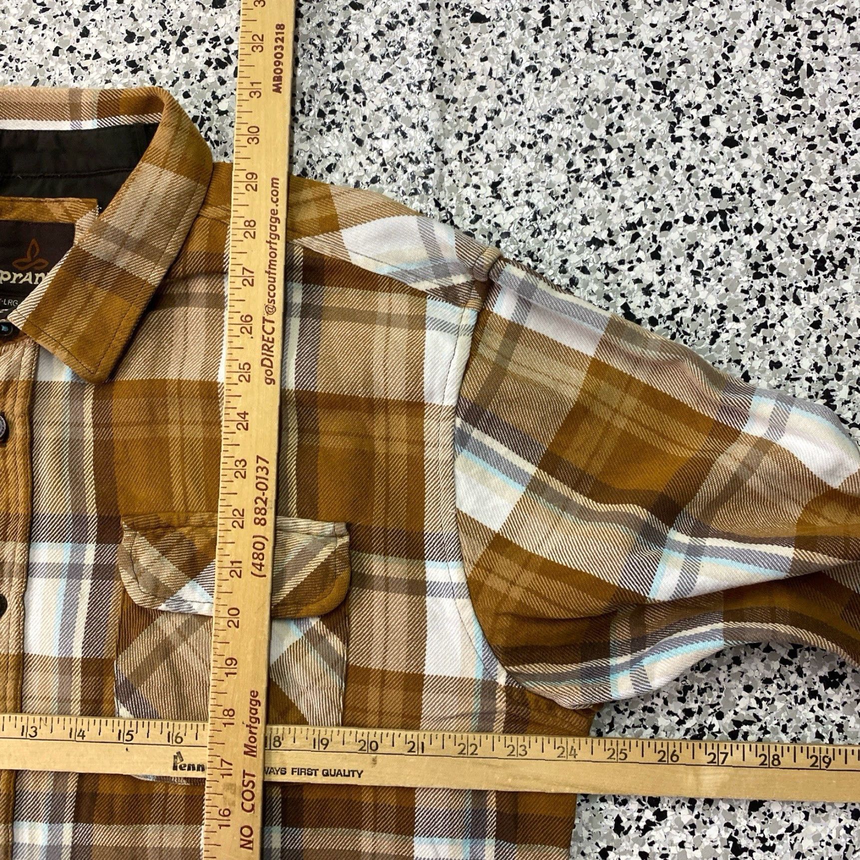 Prana Prana Shirt Mens XL Button Up Flannel Plaid Brown Cotton Size US XL / EU 56 / 4 - 4 Thumbnail