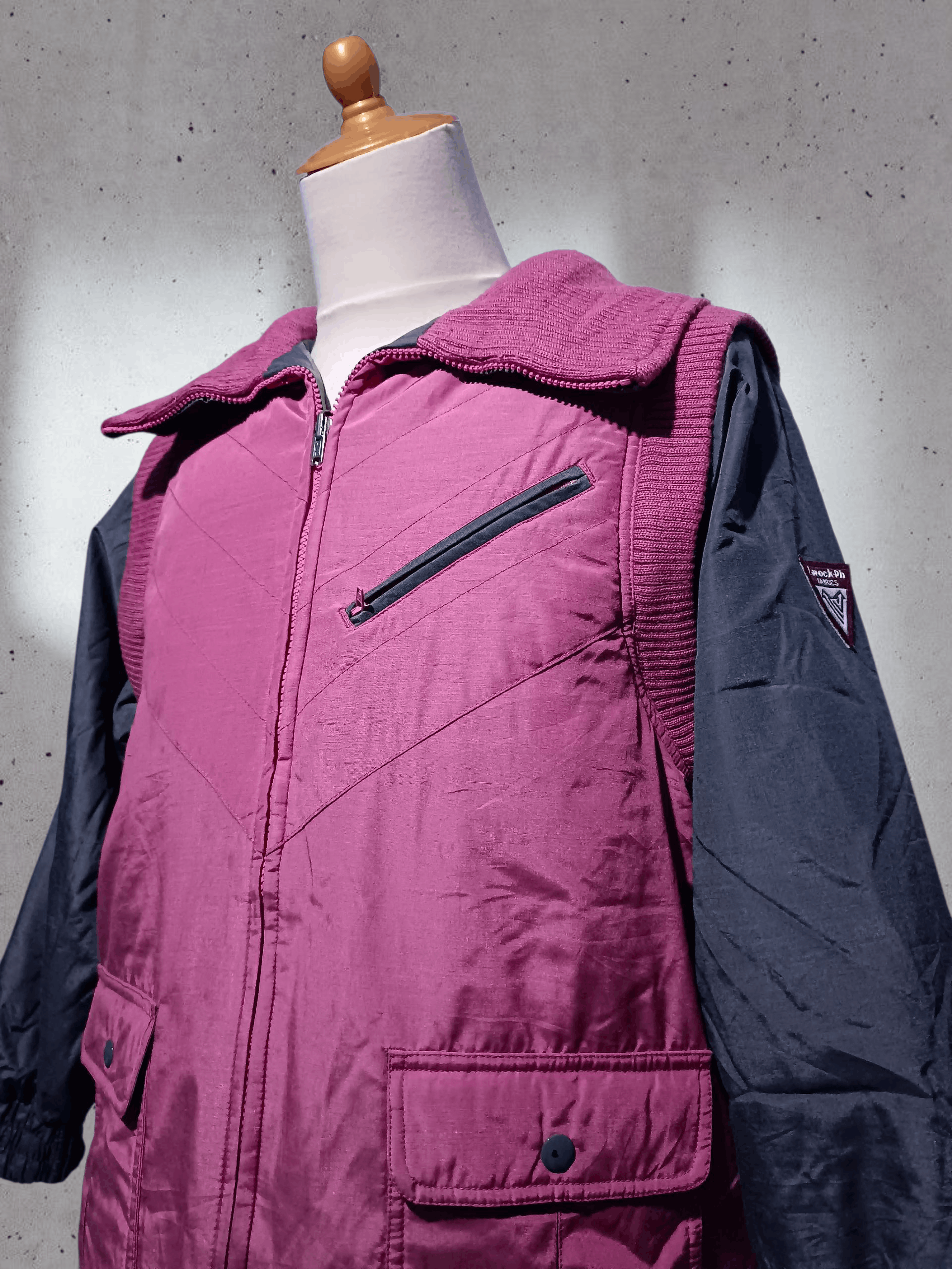 Japanese Brand Two Tone Convertible Puffer Down Jacket Size US L / EU 52-54 / 3 - 8 Thumbnail