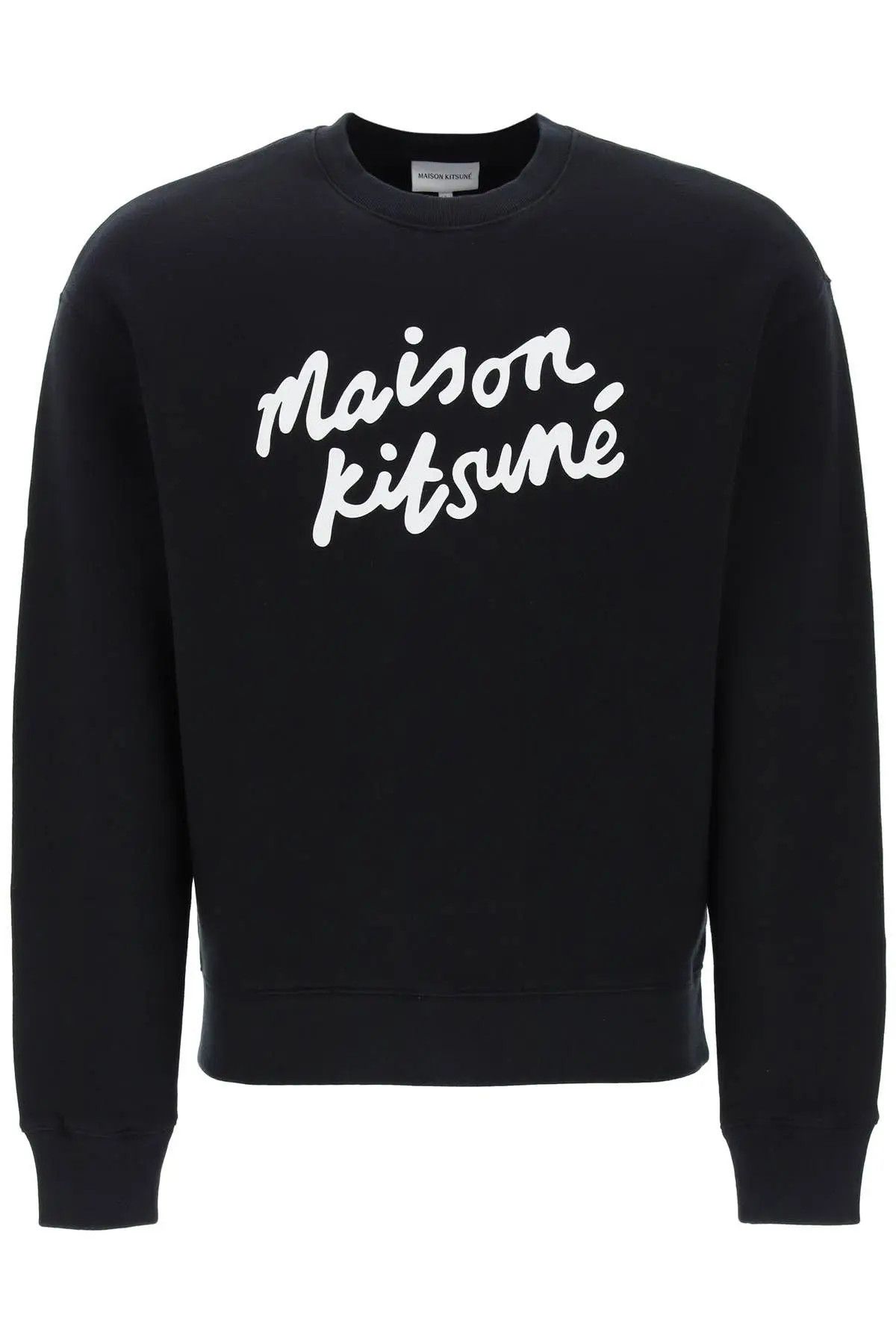 image of Maison Kitsune O1S22I1N0324 Logo Crewneck Sweatshirts In Black, Men's (Size Small)