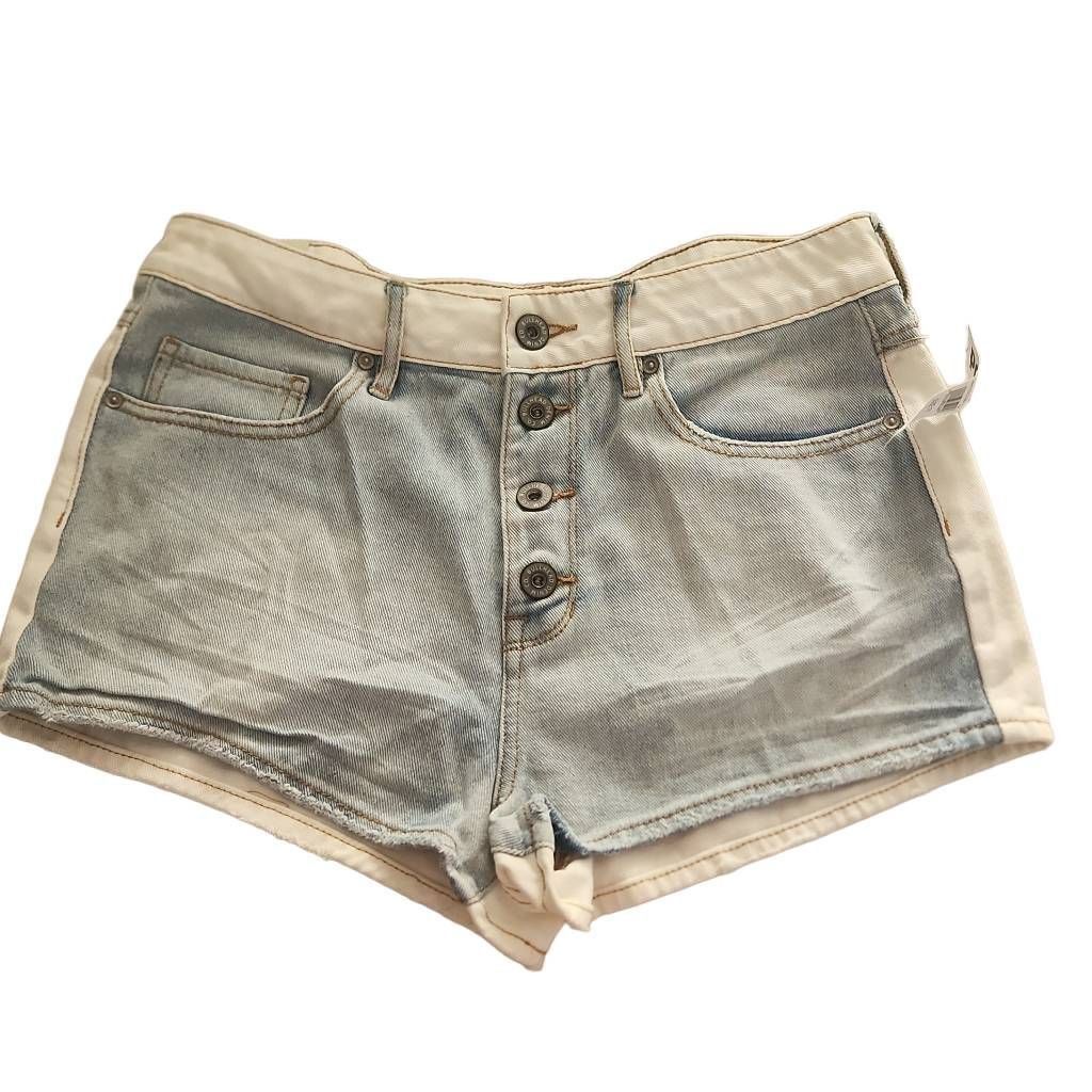 Bullhead Denim Co. Bullhead Denim Women's Size 11 White Lt Blue Button Front Ri Size 32" / US 10 / IT 46 - 1 Thumbnail