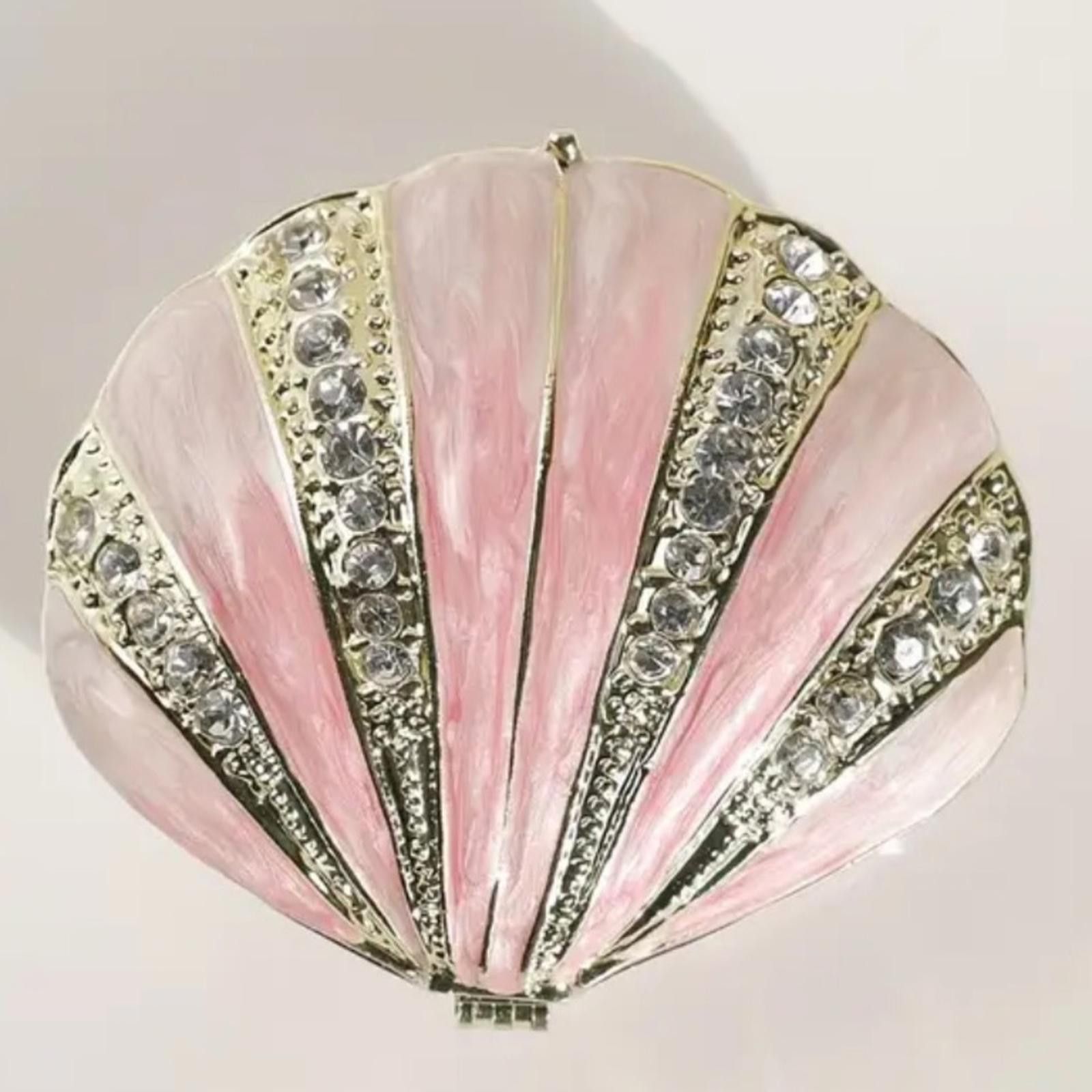 Designer Elegant Pink and Gold Shell Jewelry Box Size ONE SIZE - 3 Thumbnail