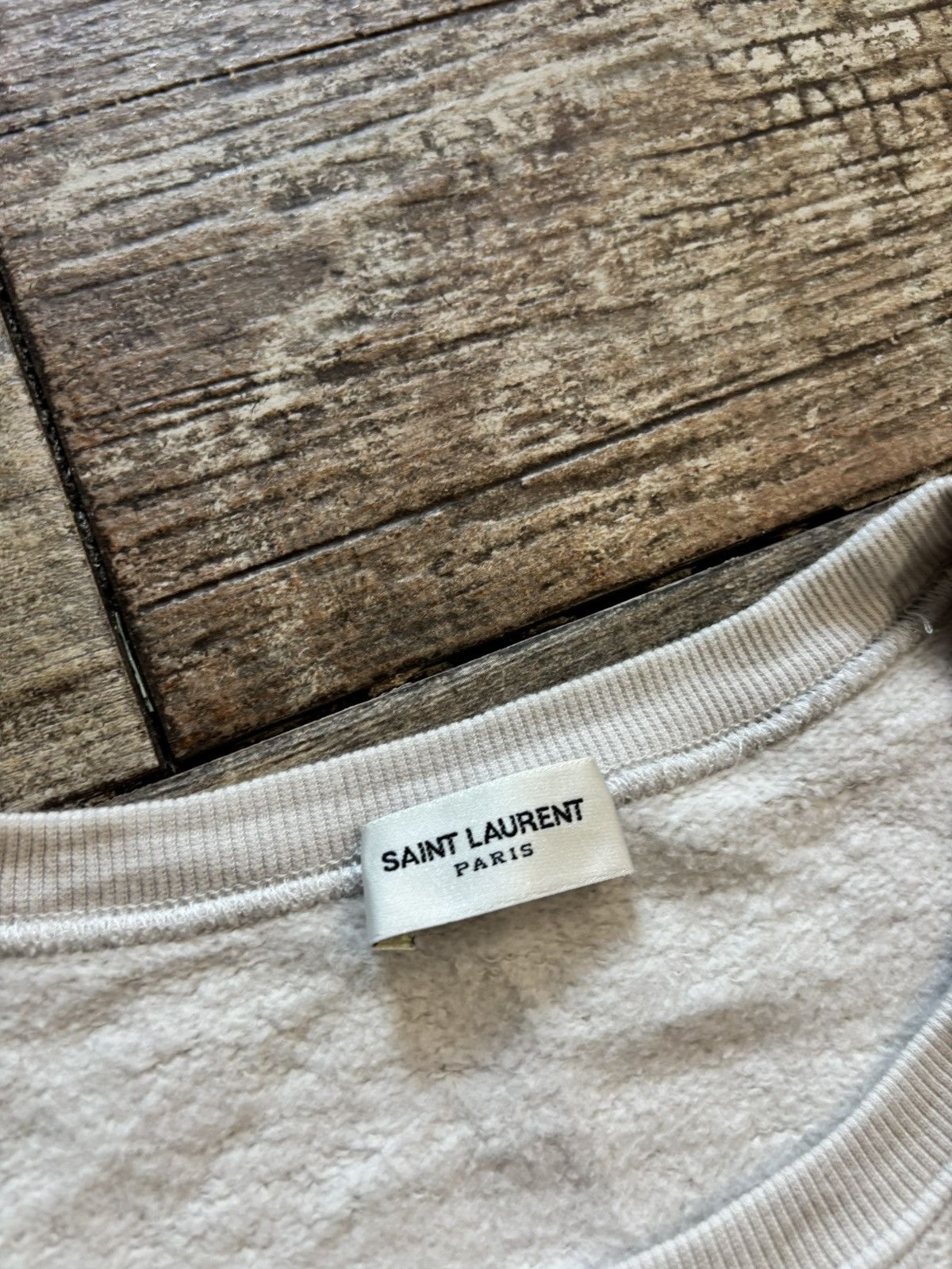 Saint Laurent Paris Cream YSL Logo Crewneck Sweatshirt Size US S / EU 44-46 / 1 - 3 Thumbnail