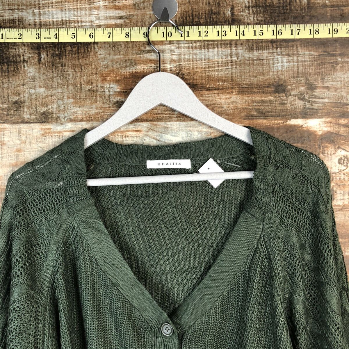 Homespun Knitwear × Japanese Brand Khalita Green Cardigan Knitwear #A1488 Size M / US 6-8 / IT 42-44 - 4 Thumbnail