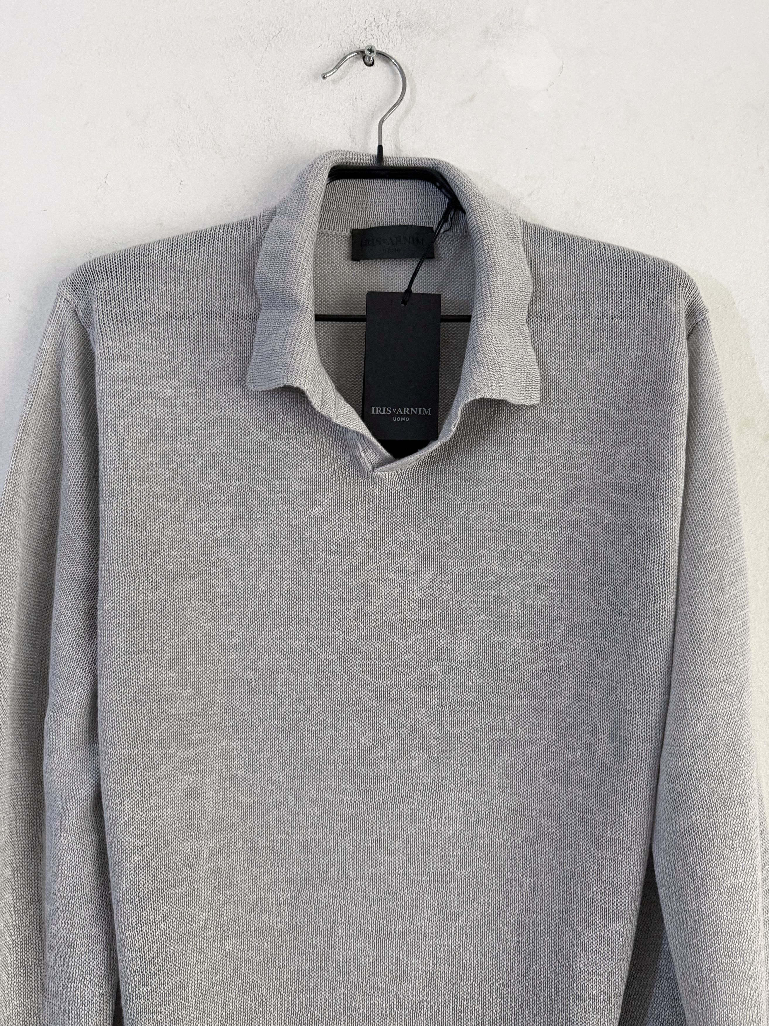Iris von Arnim Johnny Collar Linen Knit Polo Size US XL / EU 56 / 4 - 3 Thumbnail
