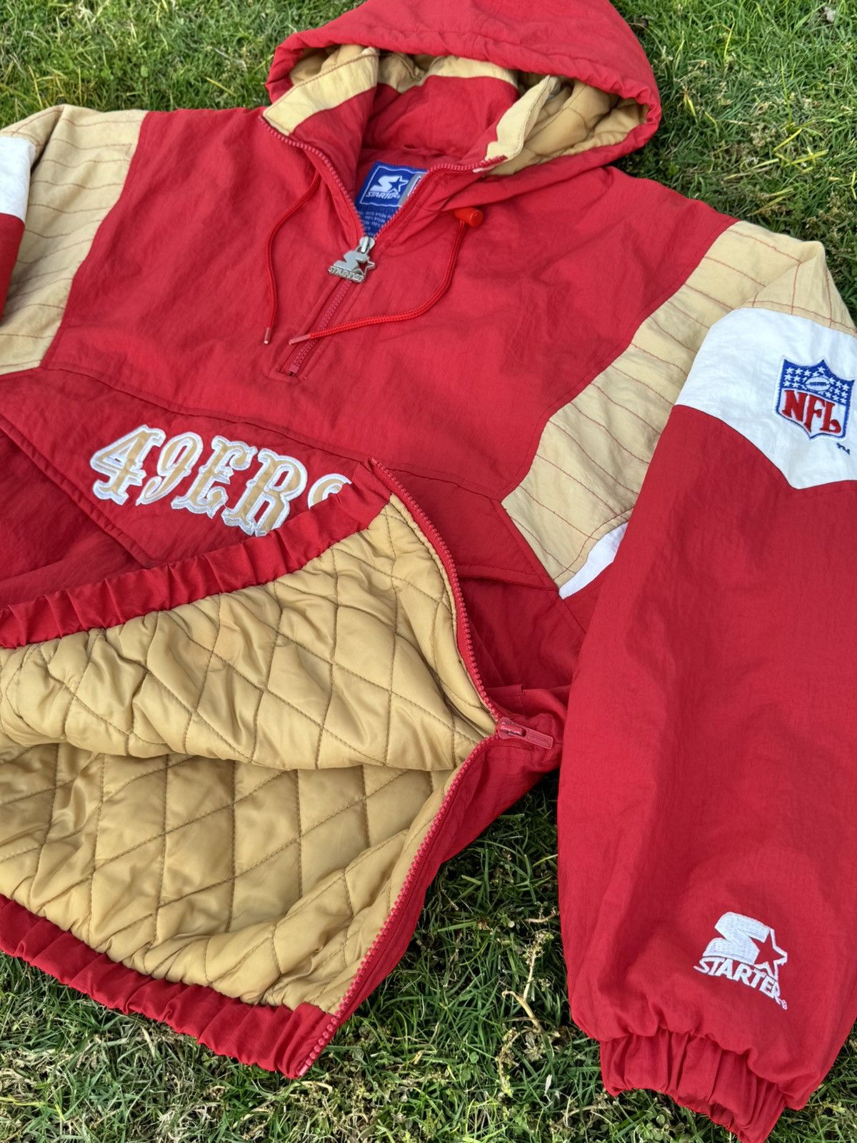 Starter Vintage 90s San Francisco 49ers Red Pullover Parka NFL Size US M / EU 48-50 / 2 - 8 Thumbnail
