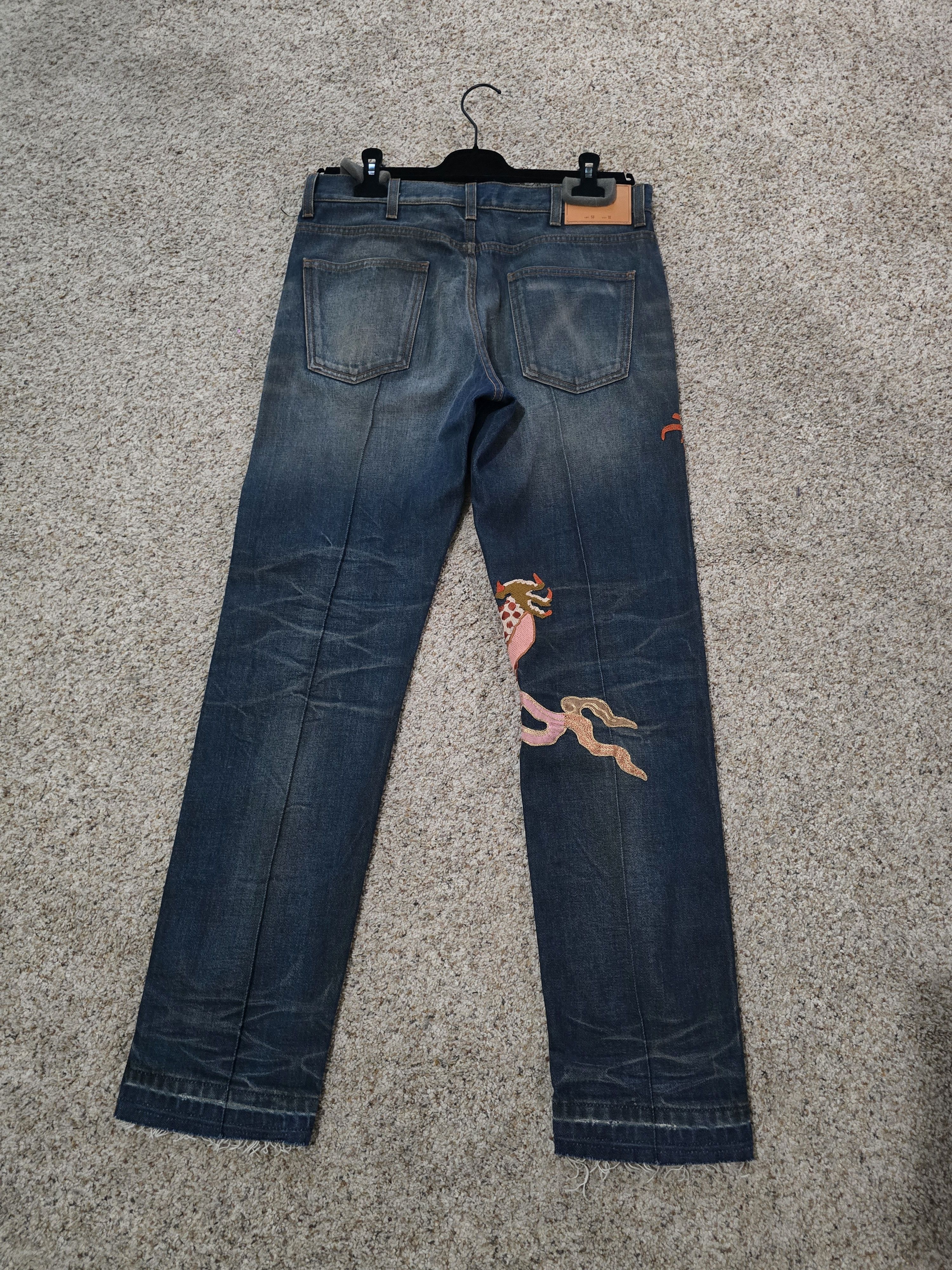 Gucci Gucci Embroidered Dragon Blue Jeans Size 32 NWT Size US 32 / EU 48 - 5 Thumbnail