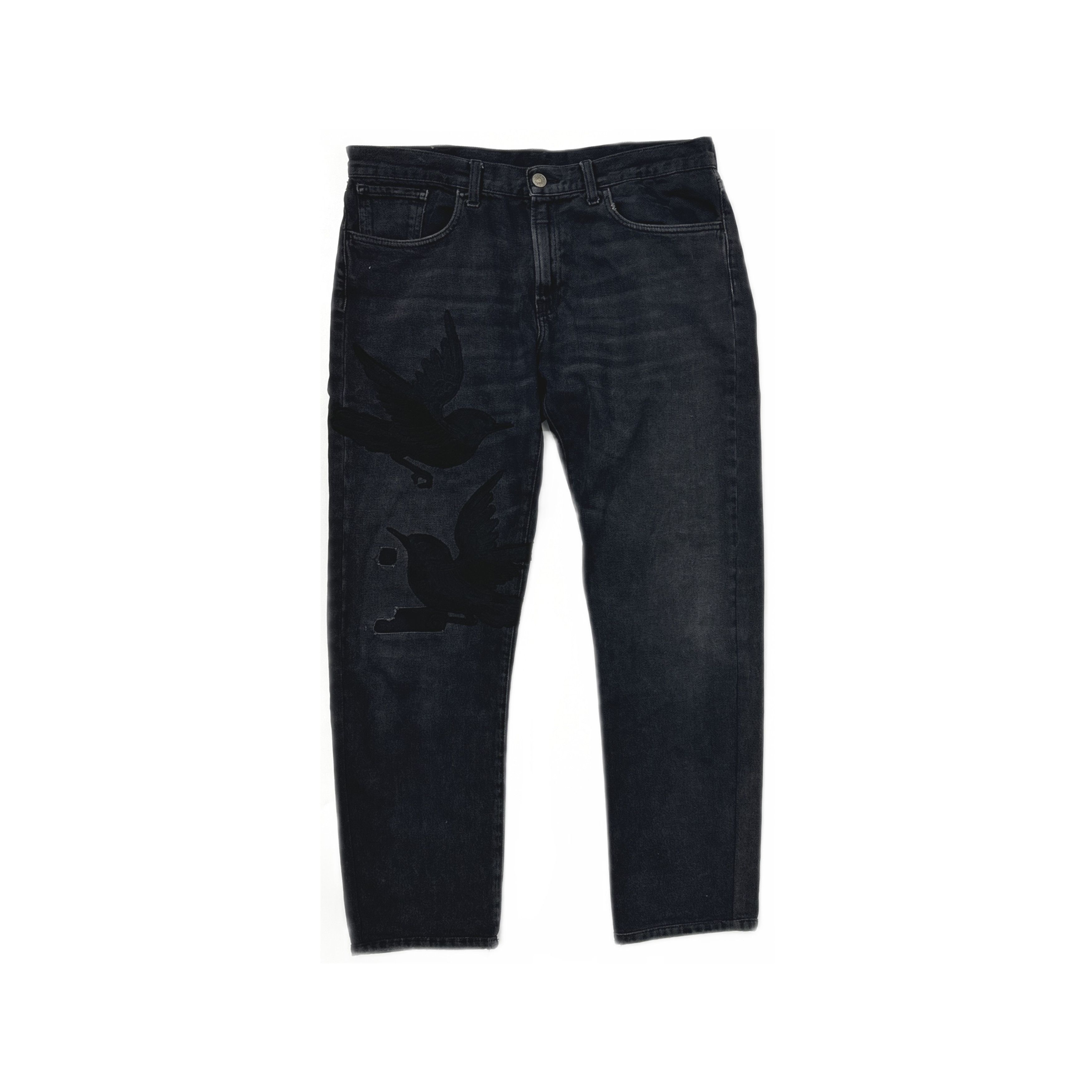 Gucci by Demna Horsebit Jeans in Washed Black/Grey Denim (IT 34