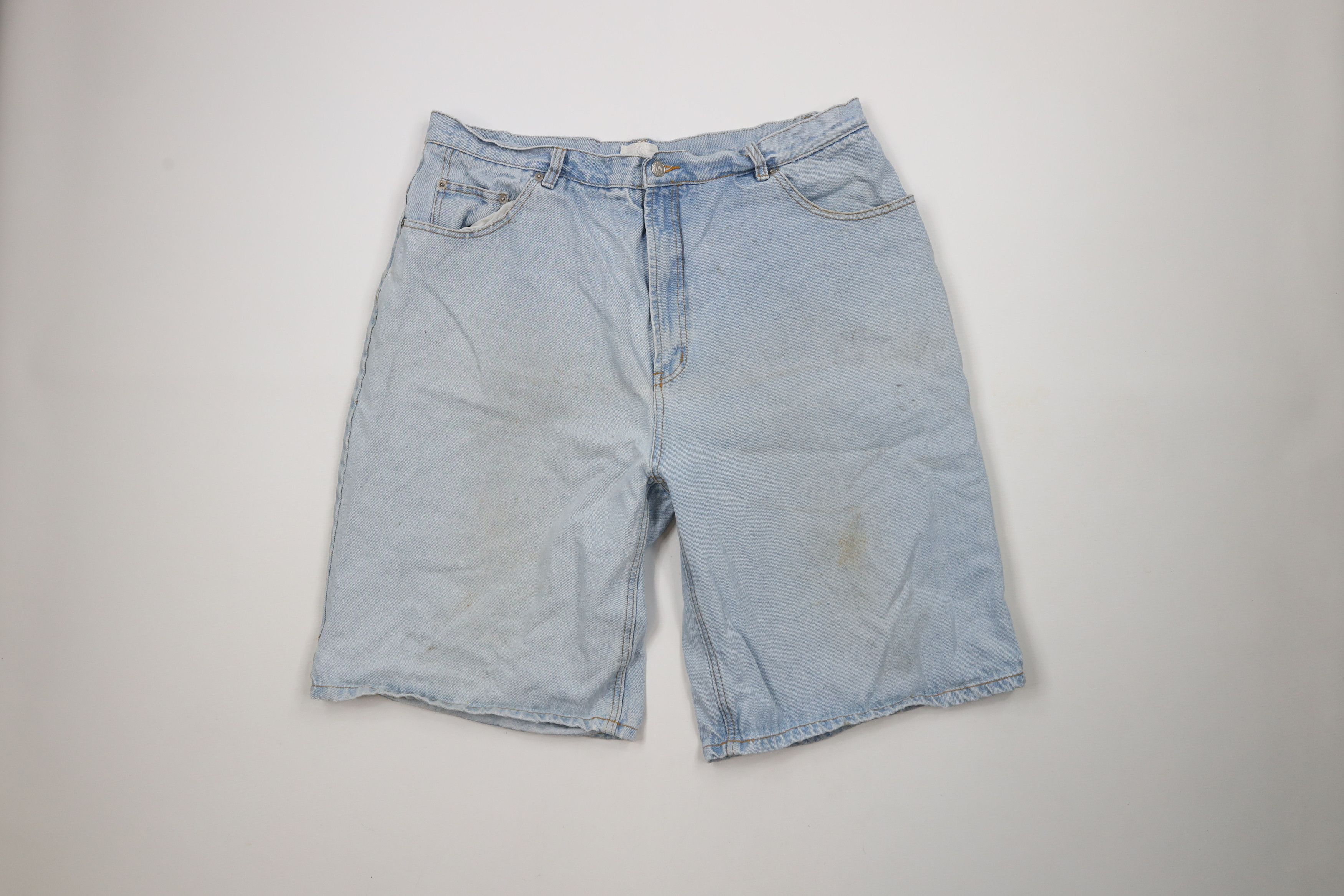 Vintage Vintage 90s IOU Baggy Fit Denim Jean Shorts Jorts Cotton Size US 38 / EU 54 - 1 Thumbnail