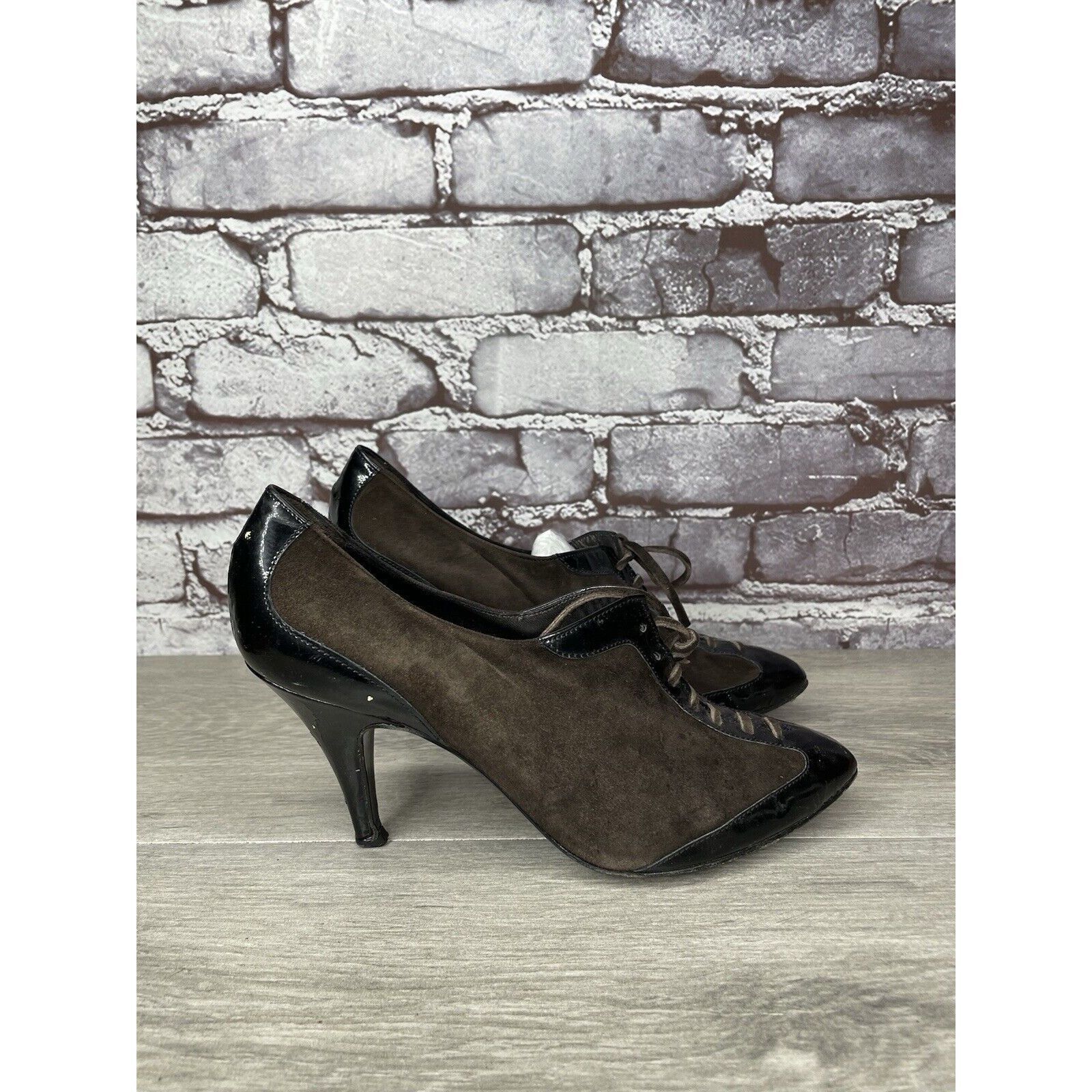 Barneys New York Barneys New York Co-op Brown Suede Oxfords Heel LaceShoes Wo Size US 6 / IT 36 - 17 Thumbnail