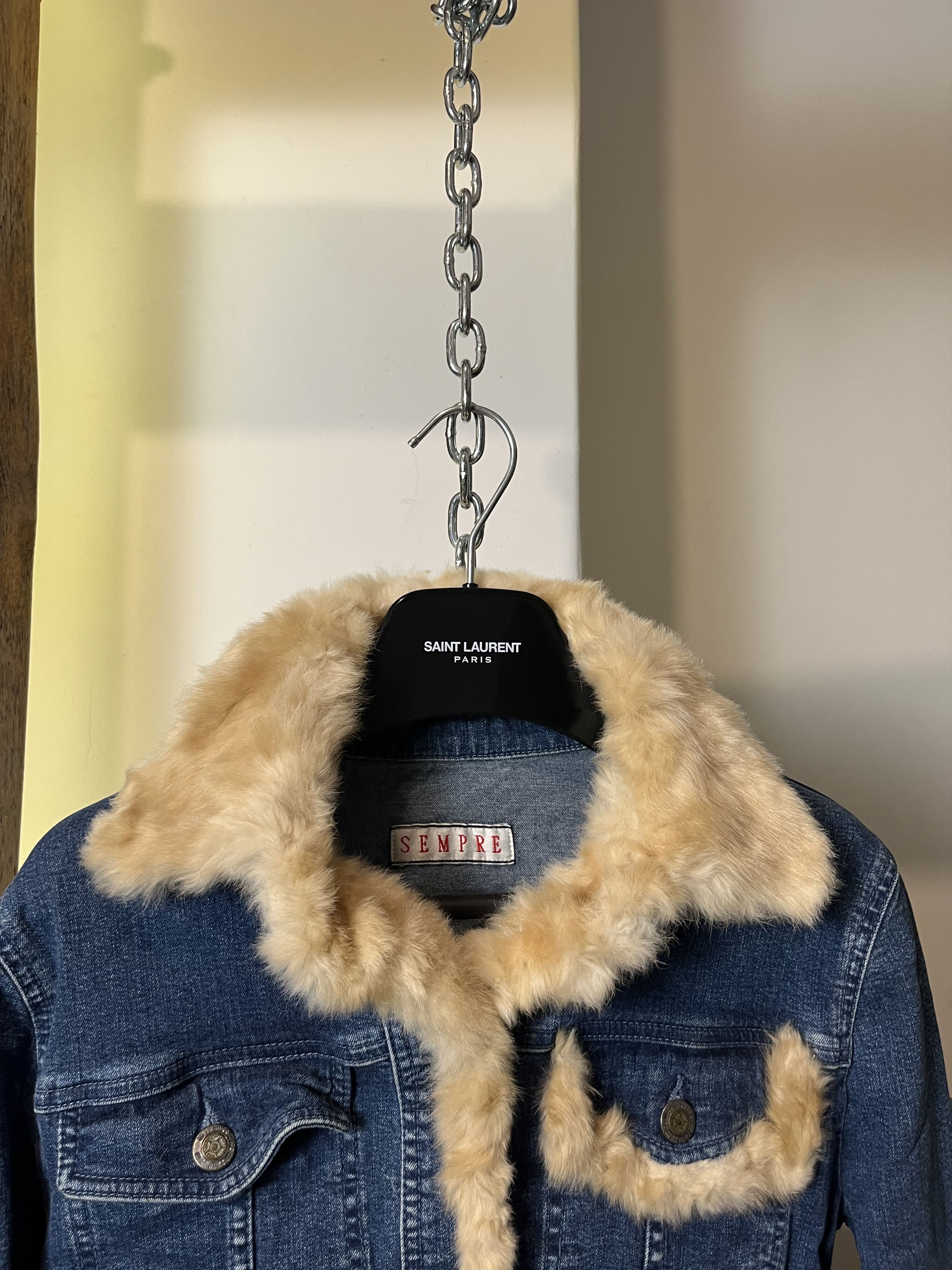 If Six Was Nine × Japanese Brand If Six Was Nine Style Real Fur Hoodie Denim Jacket Size US S / EU 44-46 / 1 - 3 Thumbnail