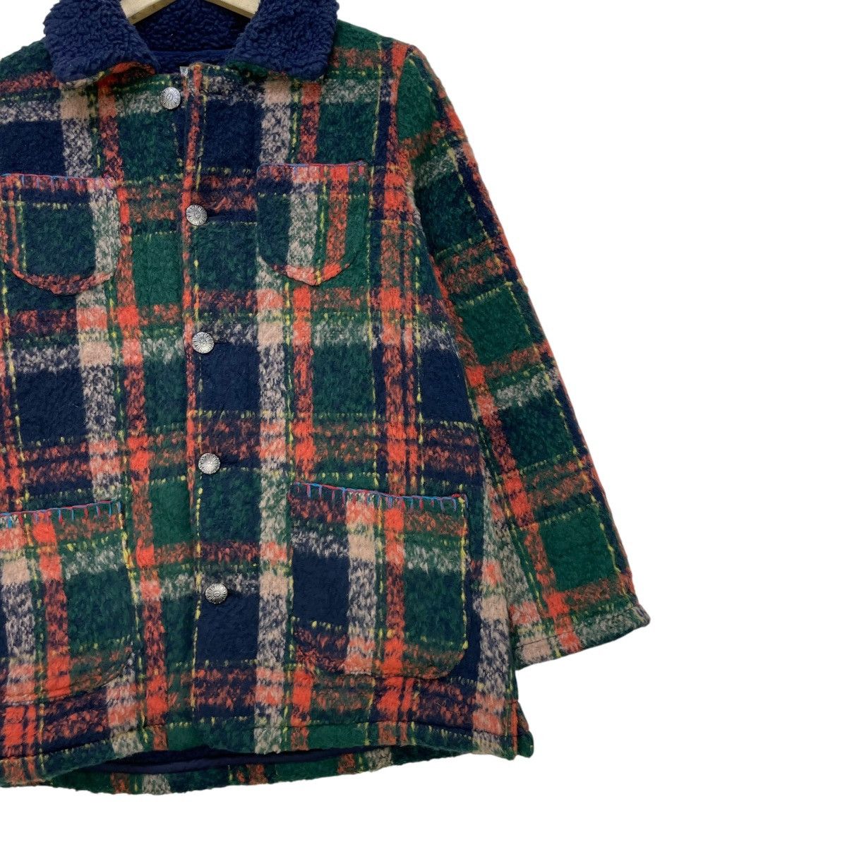 45rpm × Angel Blue × Japanese Brand 💥Vintage Titicaca Warm Colour Block Warm Jacket Size M / US 6-8 / IT 42-44 - 4 Thumbnail