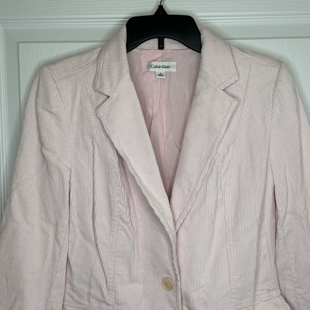 Calvin Klein Calvin Klein Light Pink Corduroy Jacket Blazer Size 6 Size M / US 6-8 / IT 42-44 - 3 Thumbnail