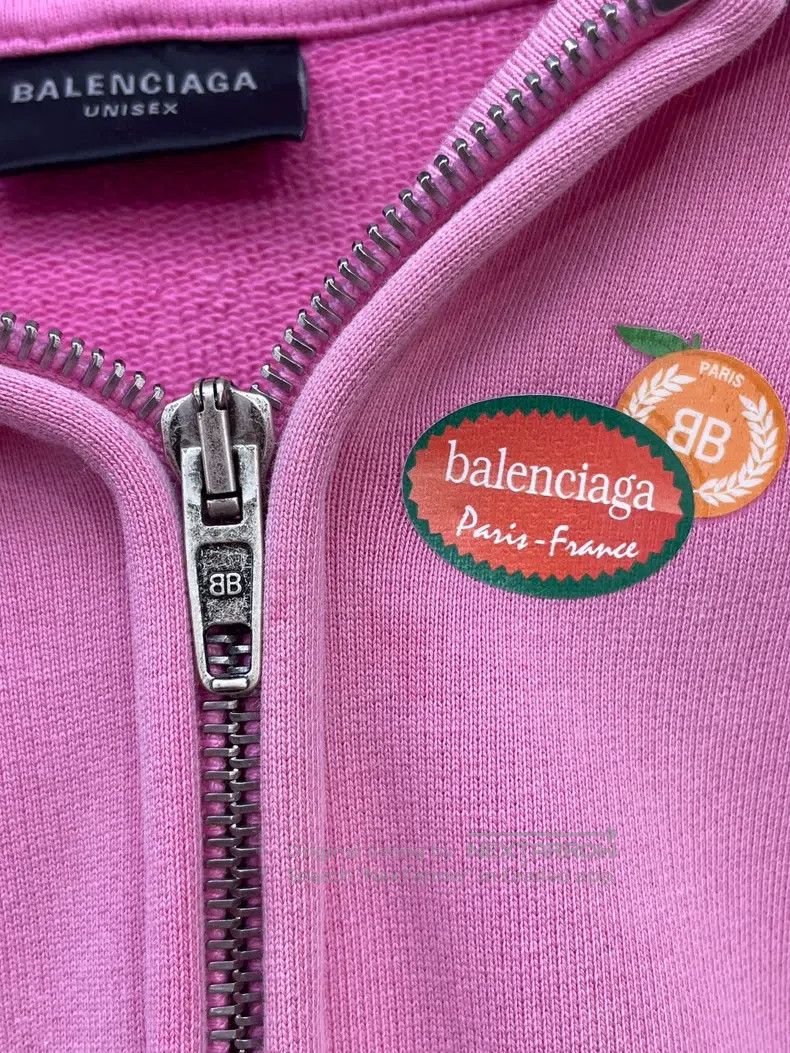 Balenciaga Balenciaga Pink sticker print long-sleeve hoodie Size US S / EU 44-46 / 1 - 3 Thumbnail