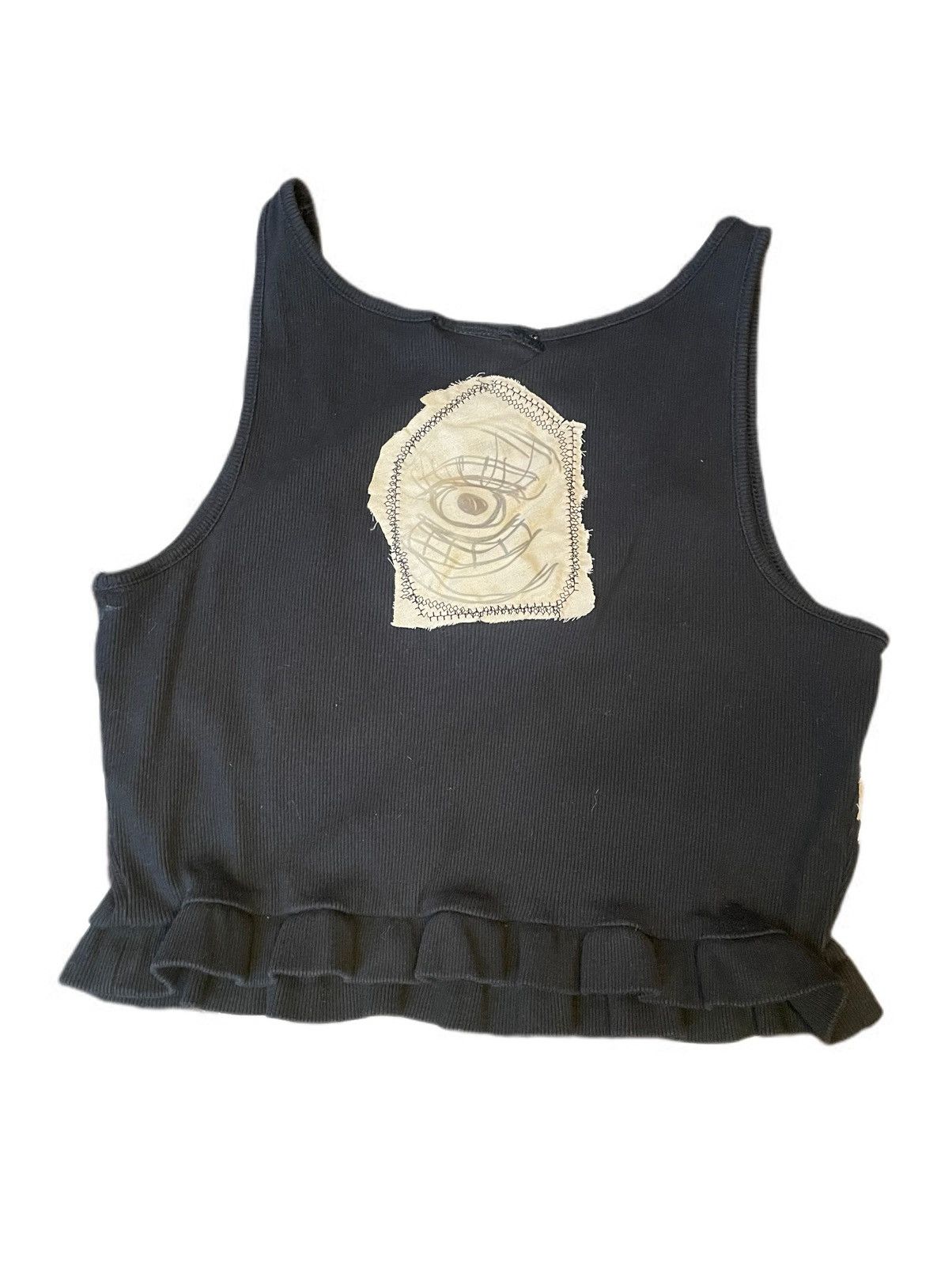 Handmade Babydoll Cropped Patchwork Ruffle Tank Size M / US 6-8 / IT 42-44 - 2 Thumbnail
