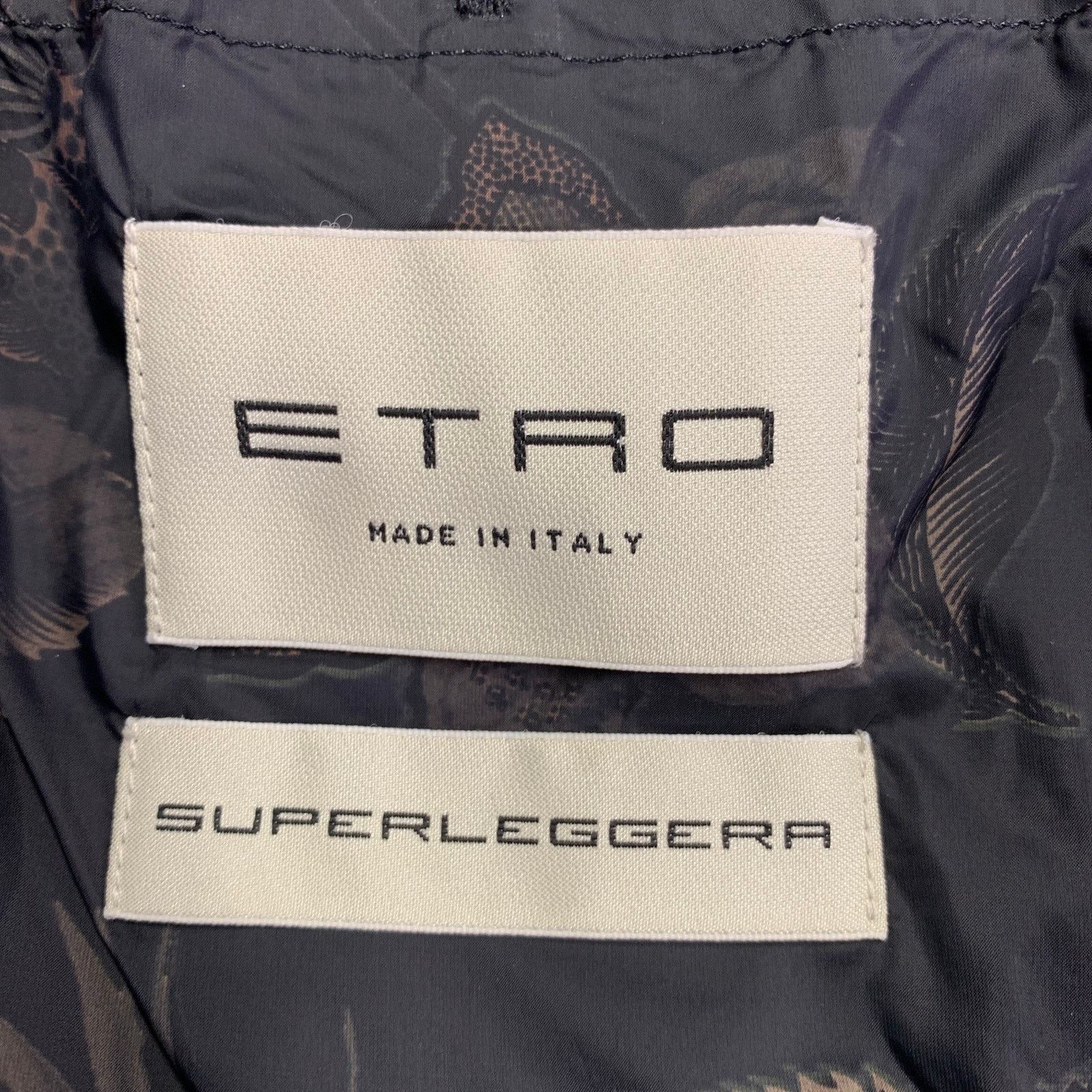 Etro ETRO Size XL Black Tan Floral Polyamide Epaulettes Jacket Size US XL / EU 56 / 4 - 5 Thumbnail