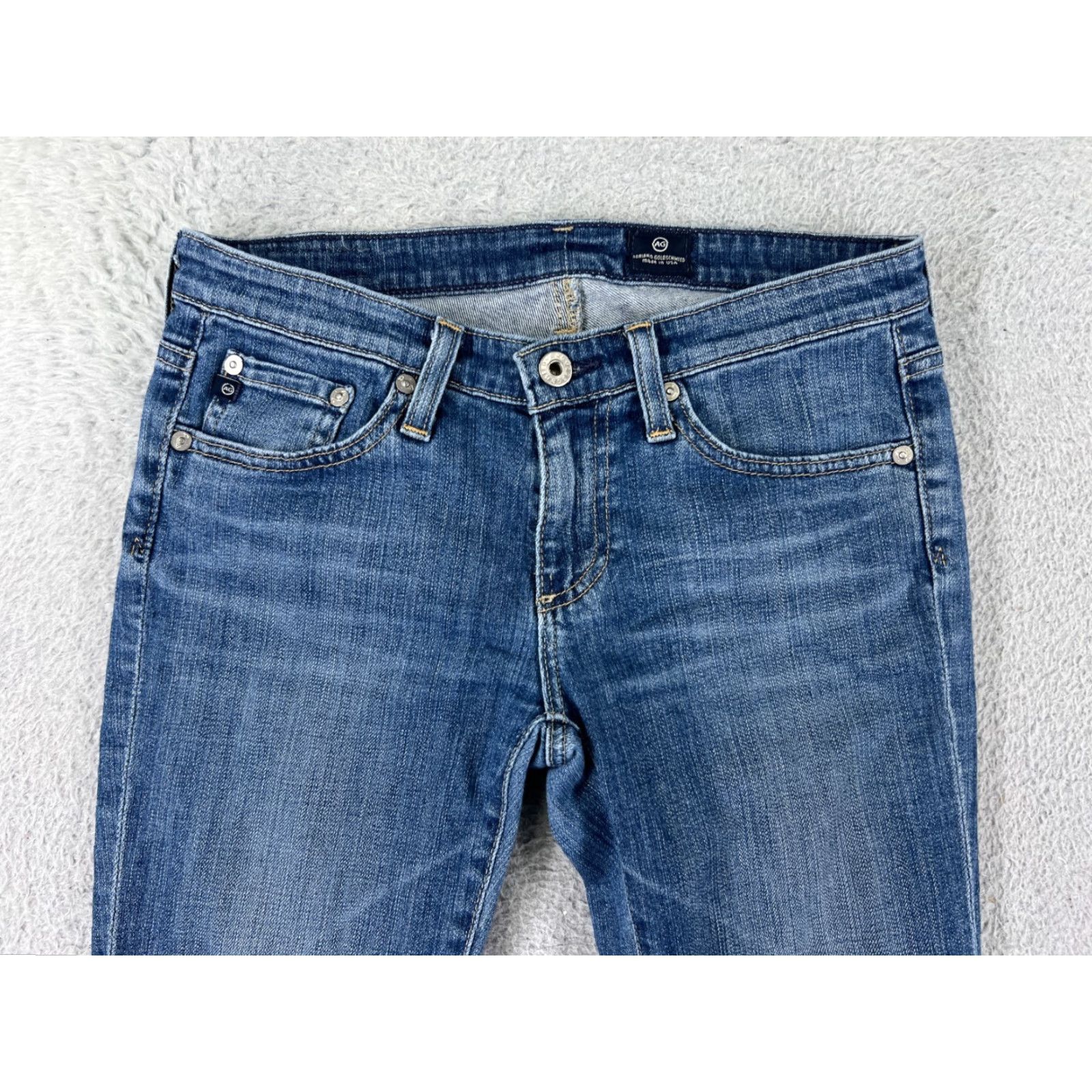 Vintage AG Adriano Goldschmied Jeans Womens 26 Blue Denim Straight Leg Cotton Blend Size 26" / US 2 / IT 38 - 7 Thumbnail