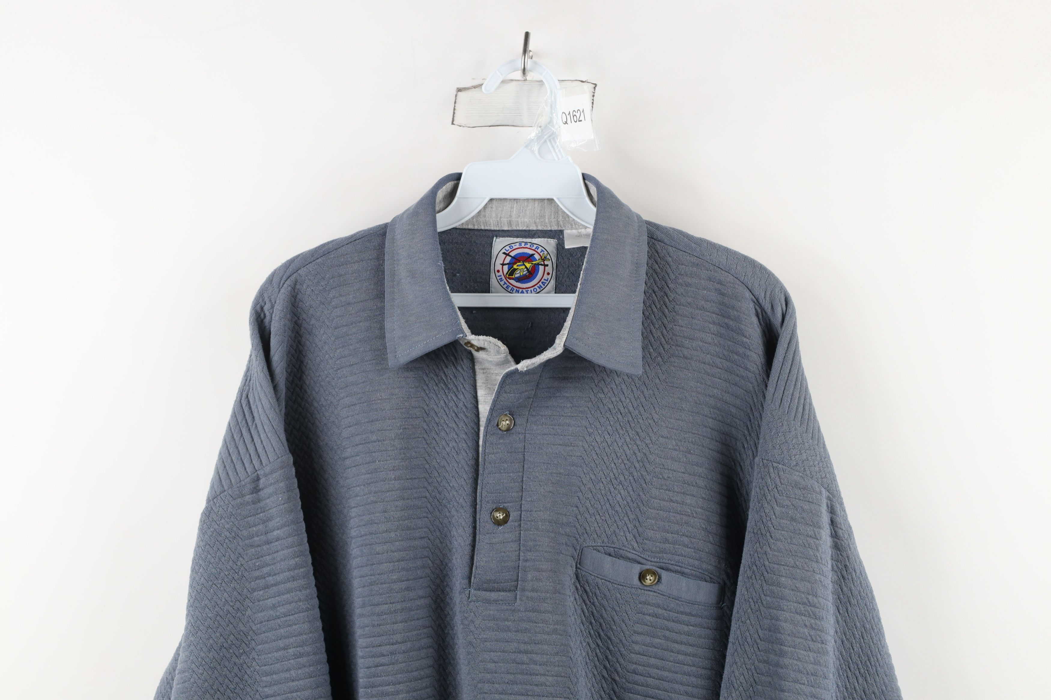 Vintage Vintage 90s Streetwear Textured Collared Pullover Polo Shirt Size US L / EU 52-54 / 3 - 2 Thumbnail